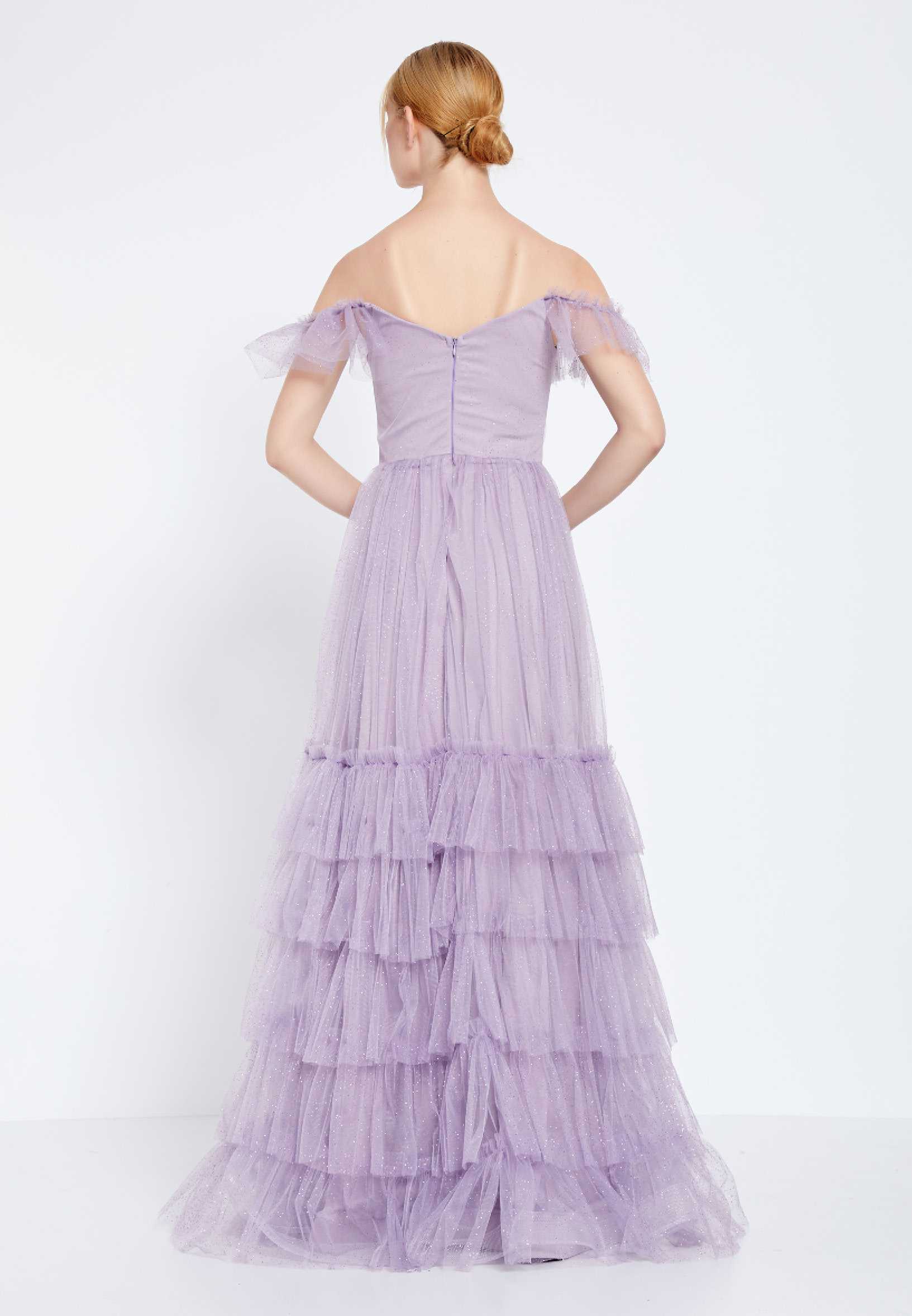 Sleeveless Maxi Tulle A - Line Regular Prom Dress brq1231 - Image 10