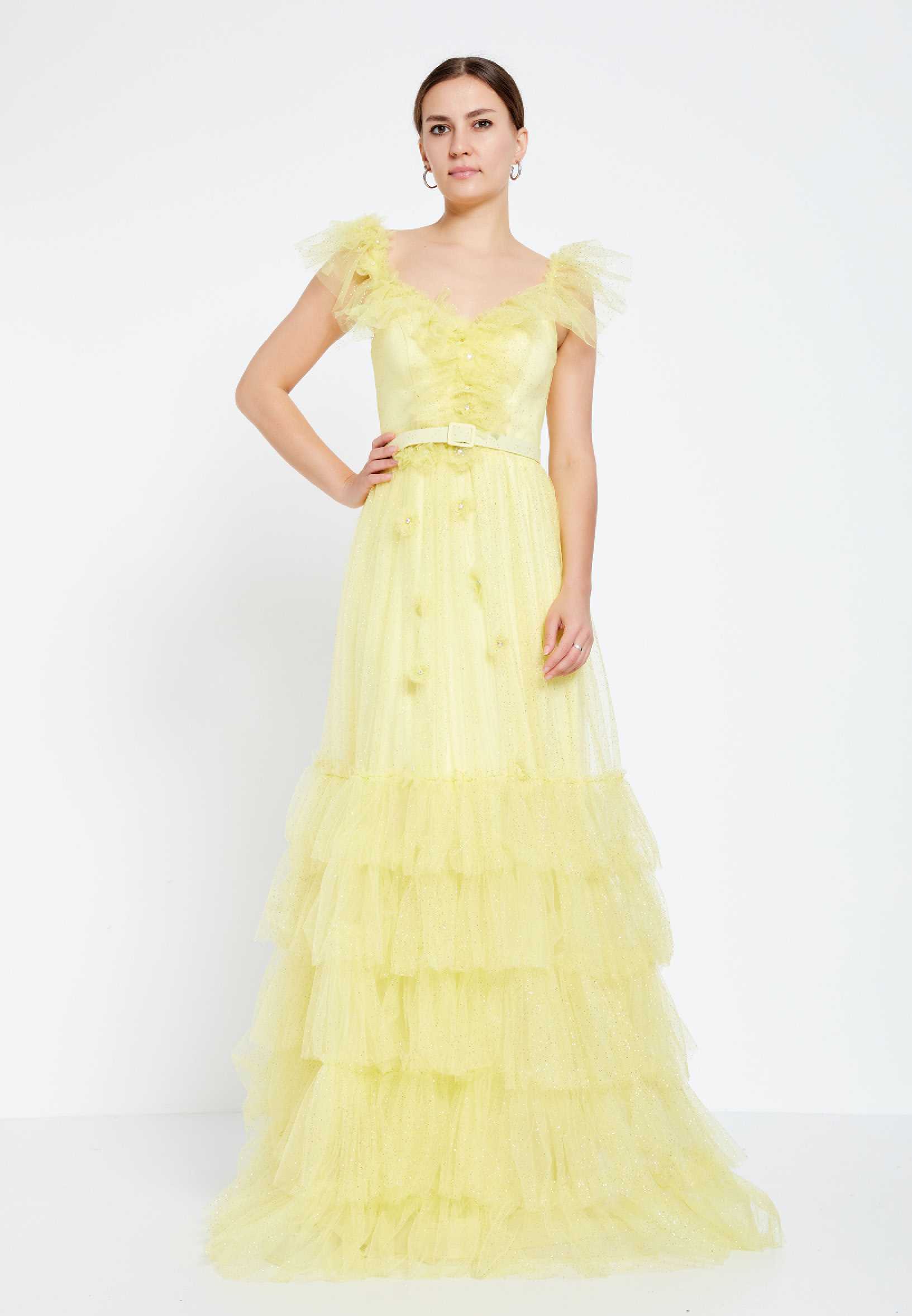 Sleeveless Maxi Tulle A - Line Regular Prom Dress brq1231 - Image 13