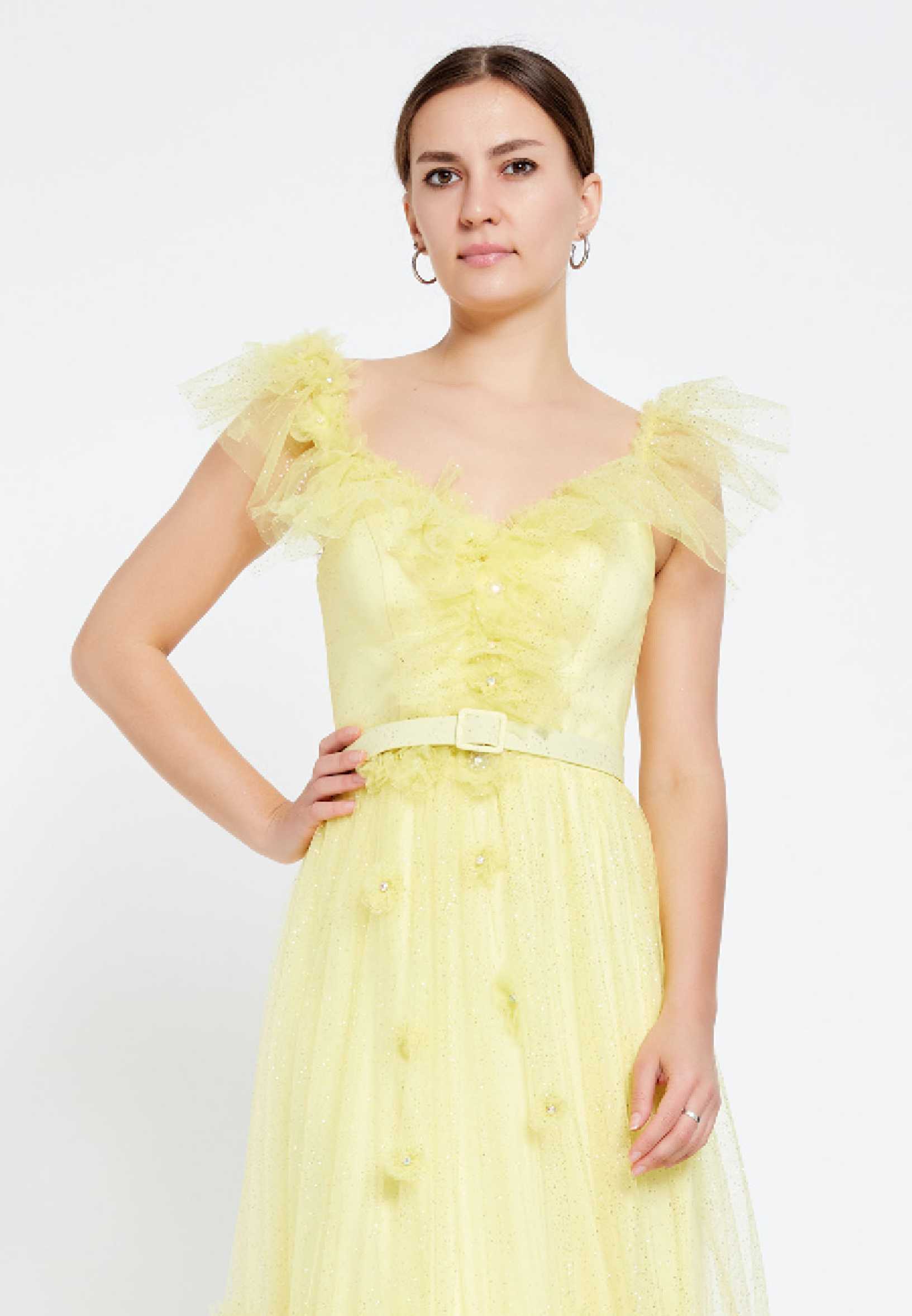 Sleeveless Maxi Tulle A - Line Regular Prom Dress brq1231 - Image 16