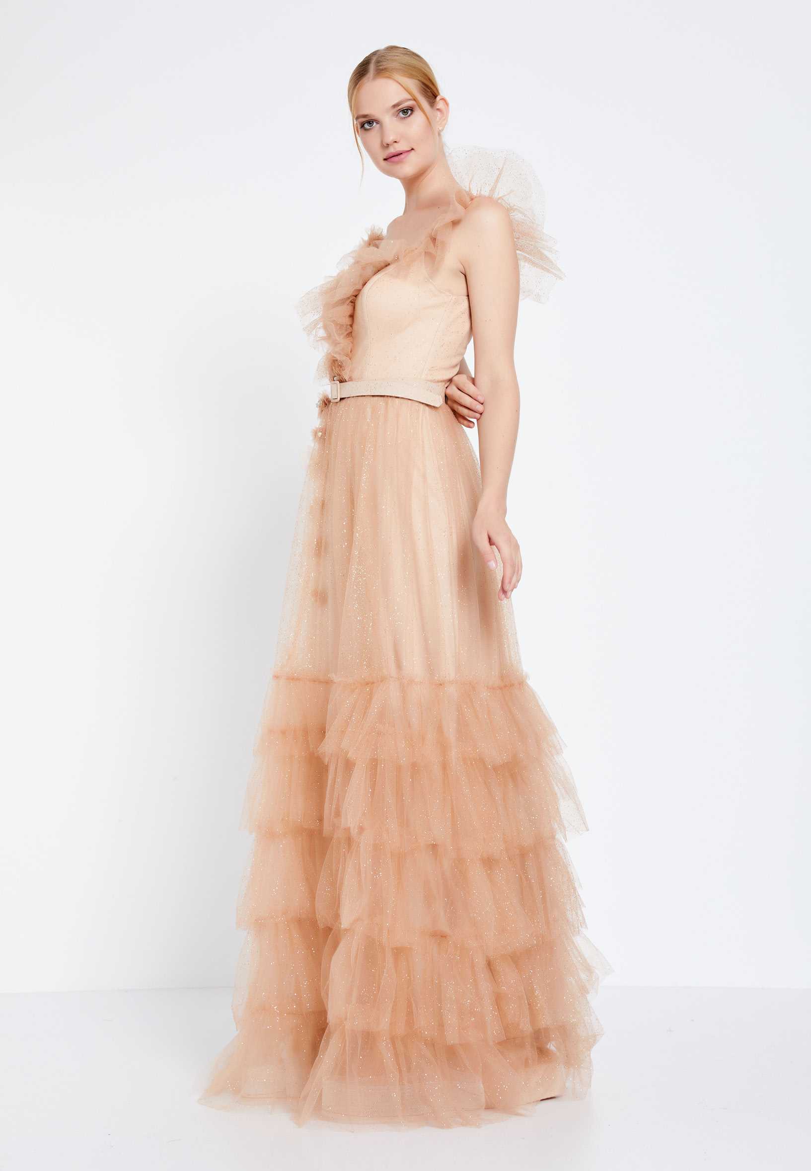 Sleeveless Maxi Tulle A - Line Regular Prom Dress brq1231 - Image 3