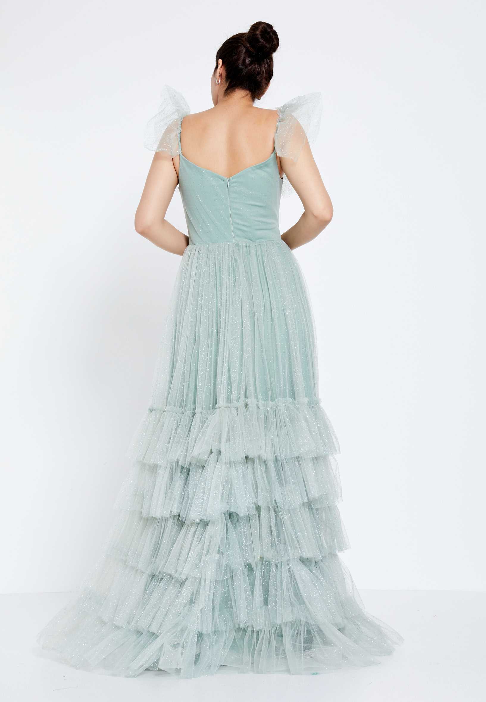 Sleeveless Maxi Tulle A - Line Regular Prom Dress brq1231 - Image 6