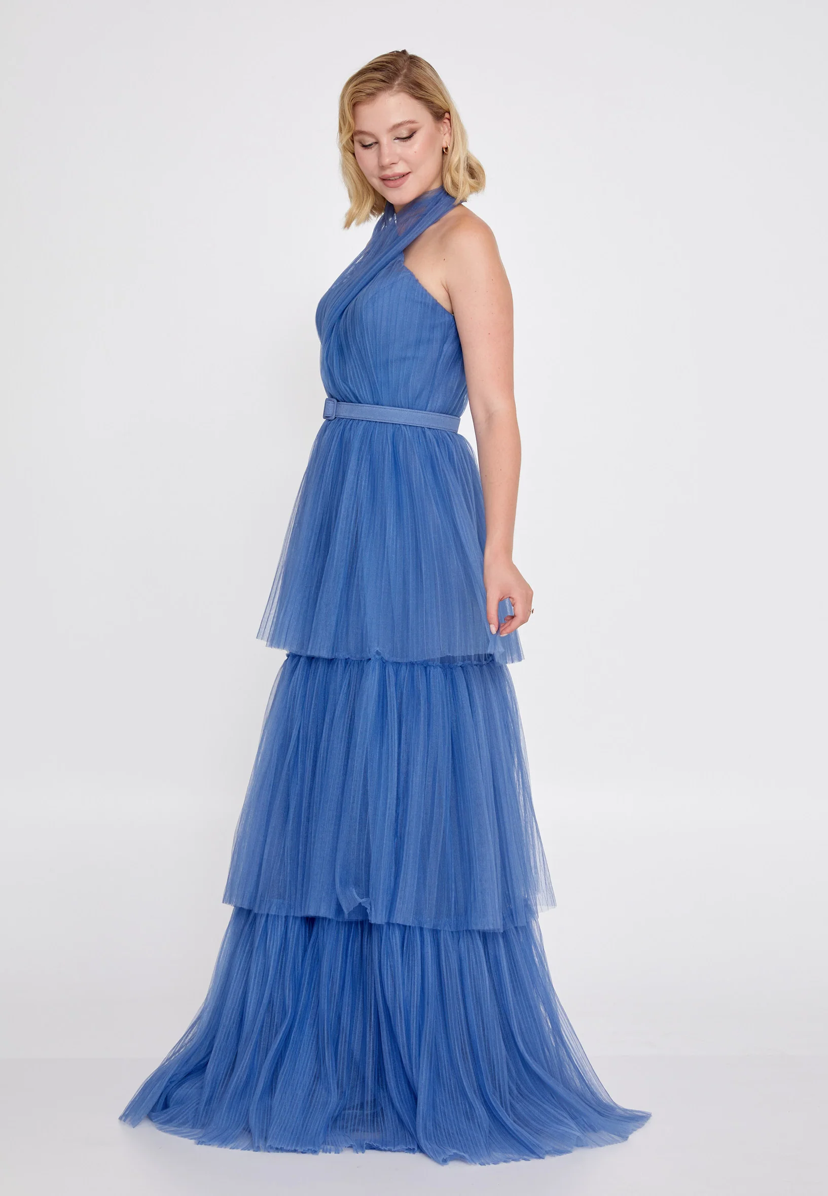 Sleeveless Maxi Tulle A - Line Regular Prom Dress brq1236 - Image 3