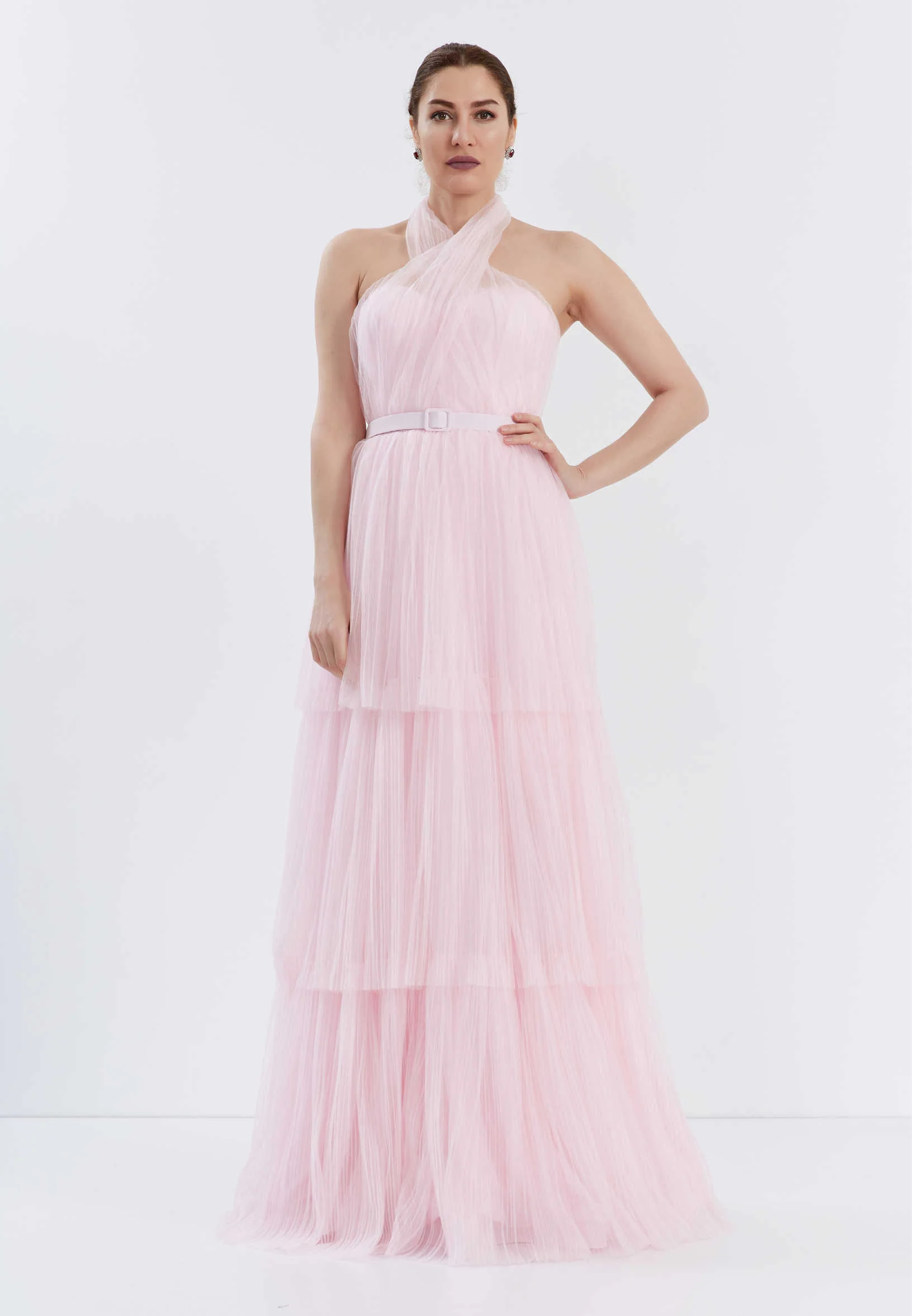 Sleeveless Maxi Tulle A - Line Regular Prom Dress brq1236 - Image 9