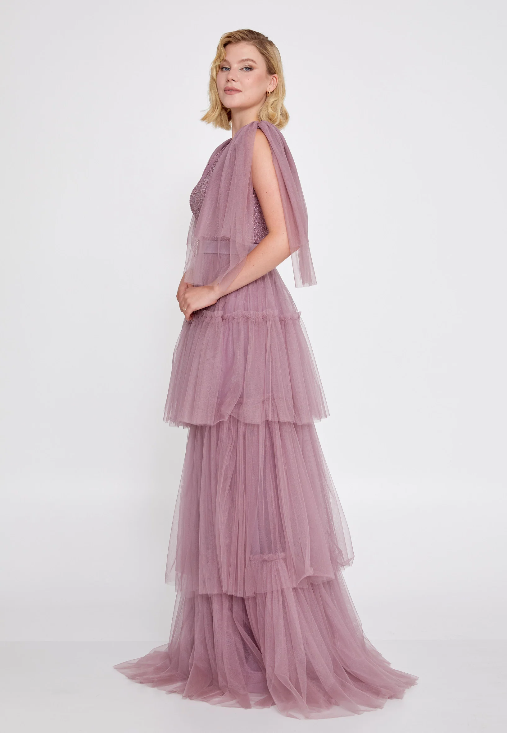 Sleeveless Maxi Tulle A - Line Regular Prom Dress brq1262 - Image 11