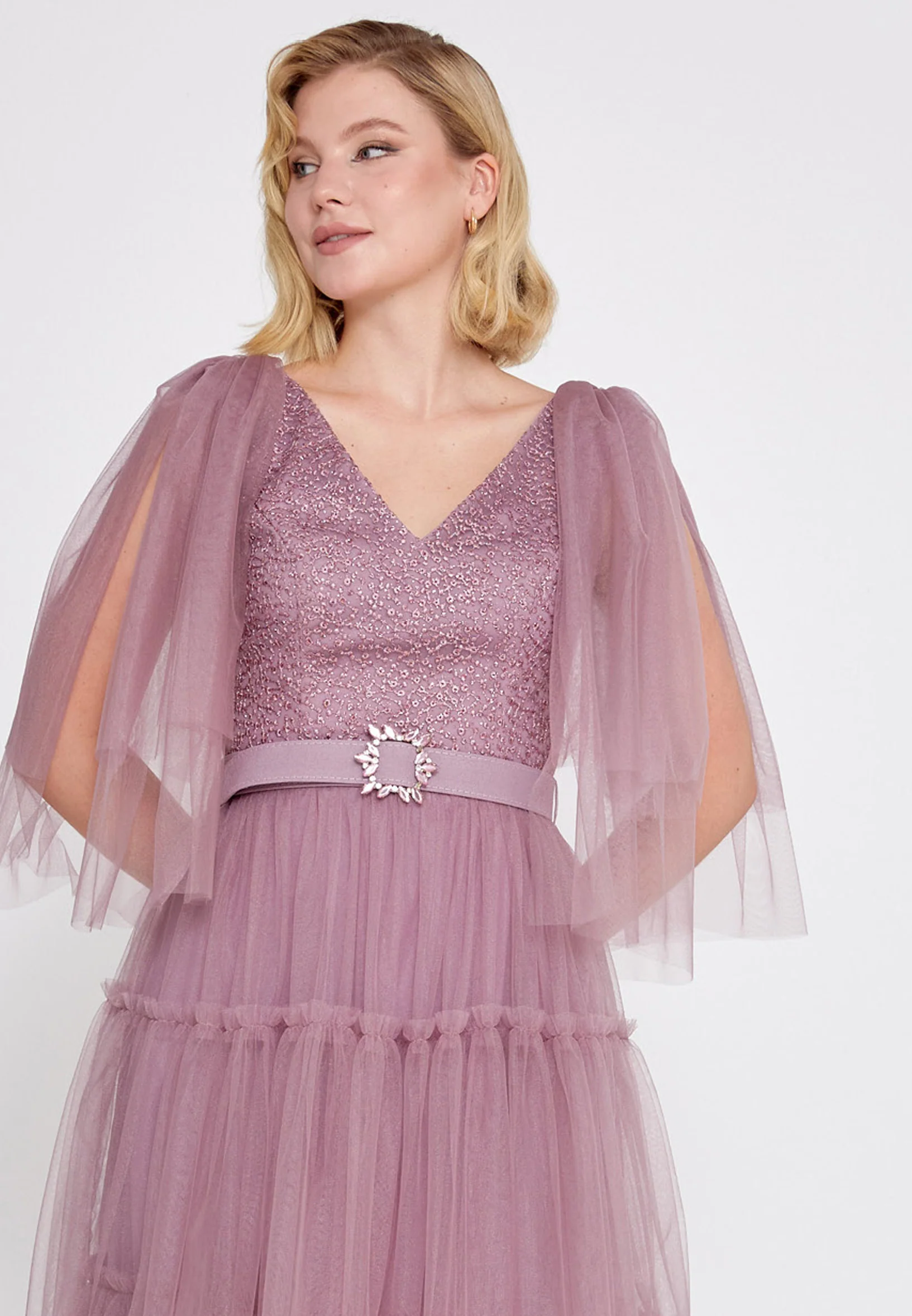 Sleeveless Maxi Tulle A - Line Regular Prom Dress brq1262 - Image 12