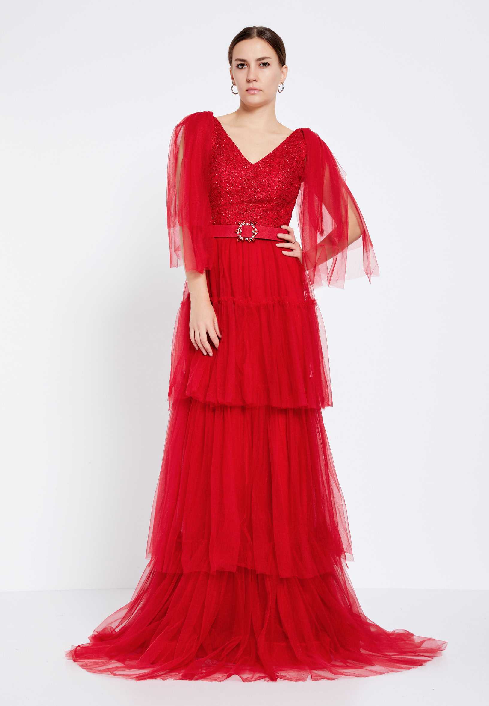 Sleeveless Maxi Tulle A - Line Regular Prom Dress brq1262 - Image 13