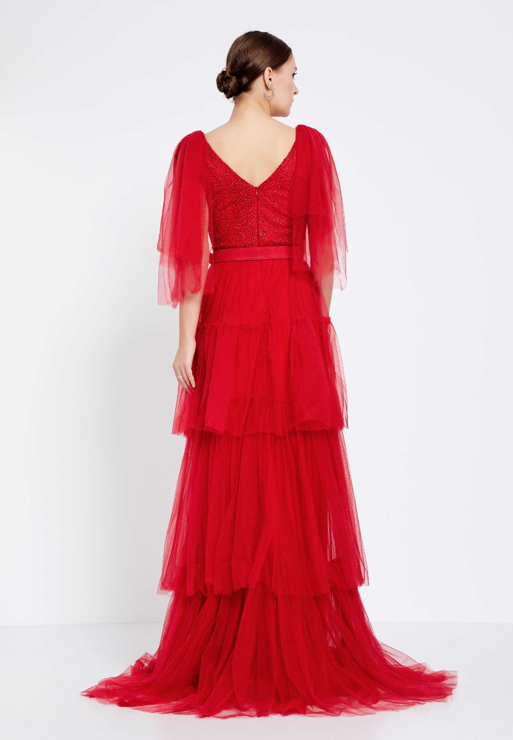 Sleeveless Maxi Tulle A - Line Regular Prom Dress brq1262 - Image 14