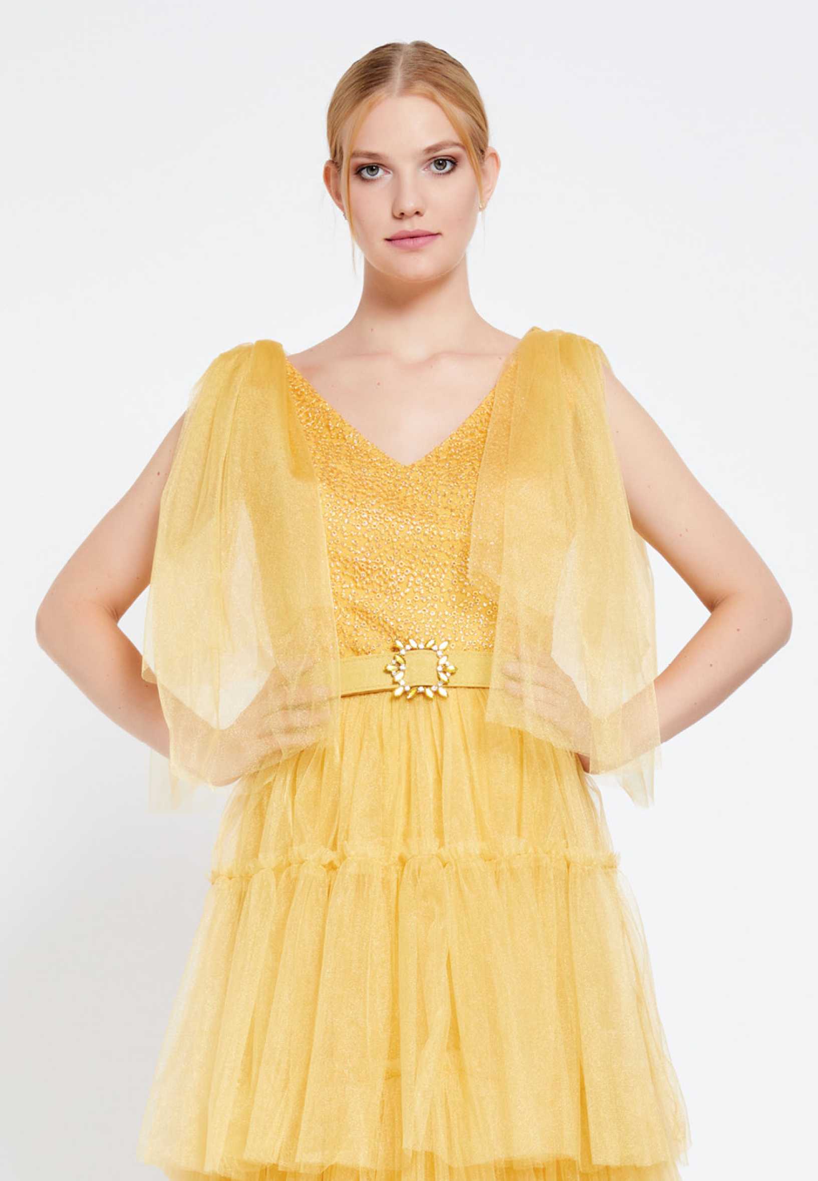 Sleeveless Maxi Tulle A - Line Regular Prom Dress brq1262 - Image 20