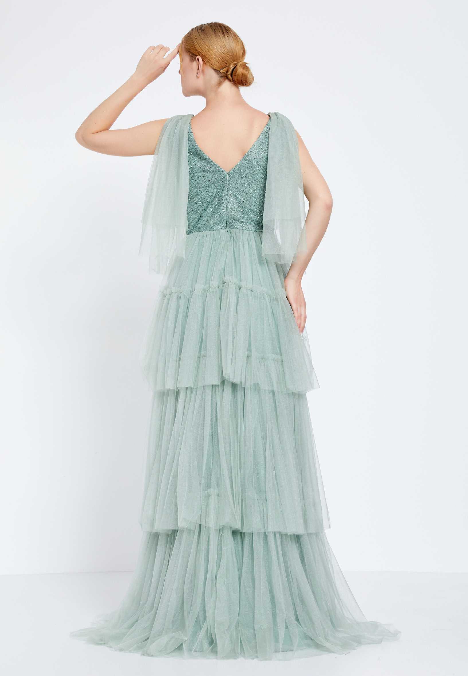 Sleeveless Maxi Tulle A - Line Regular Prom Dress brq1262 - Image 6