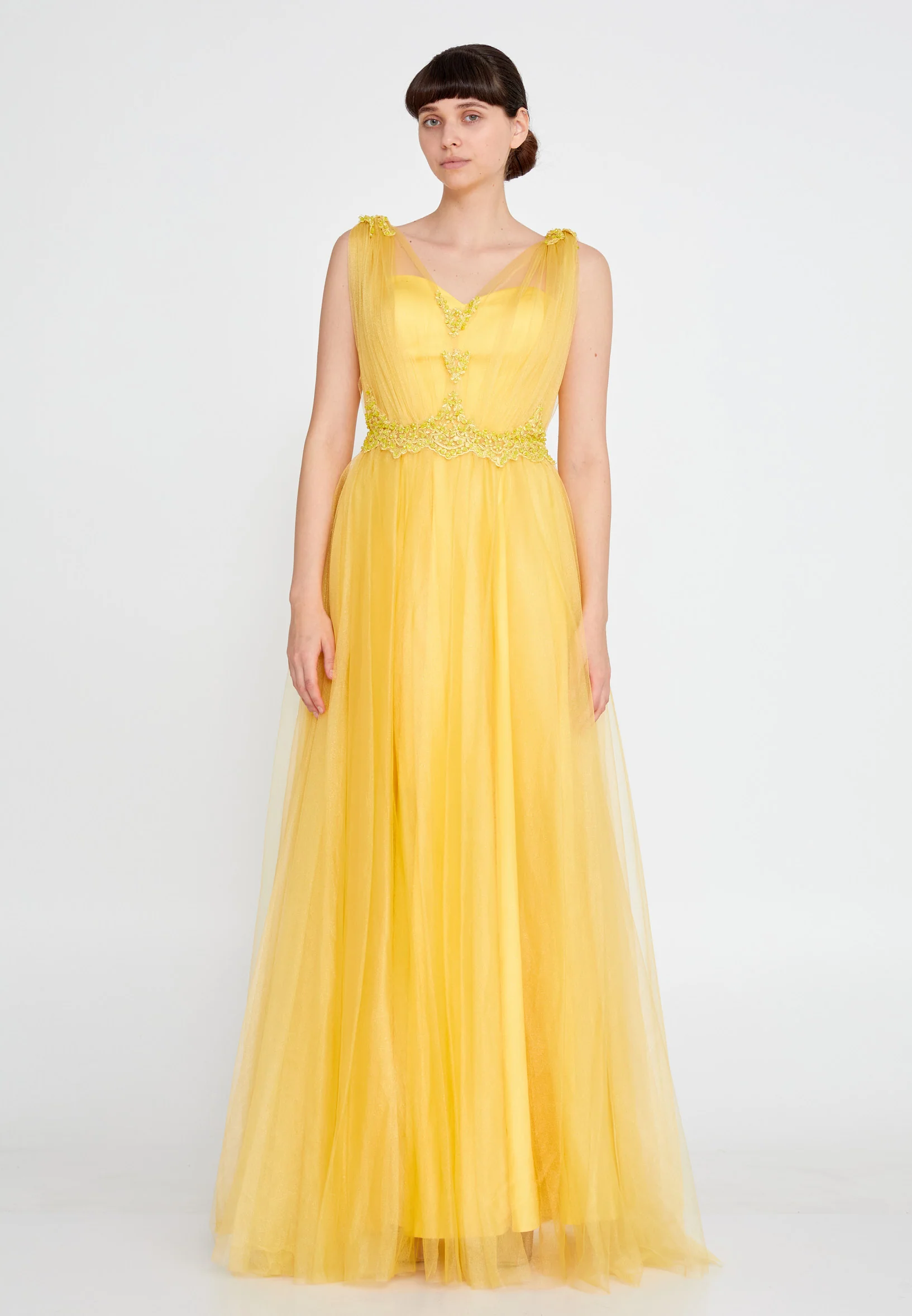 Sleeveless Maxi Tulle A - Line Regular Prom Dress efl21y447 - Image 5