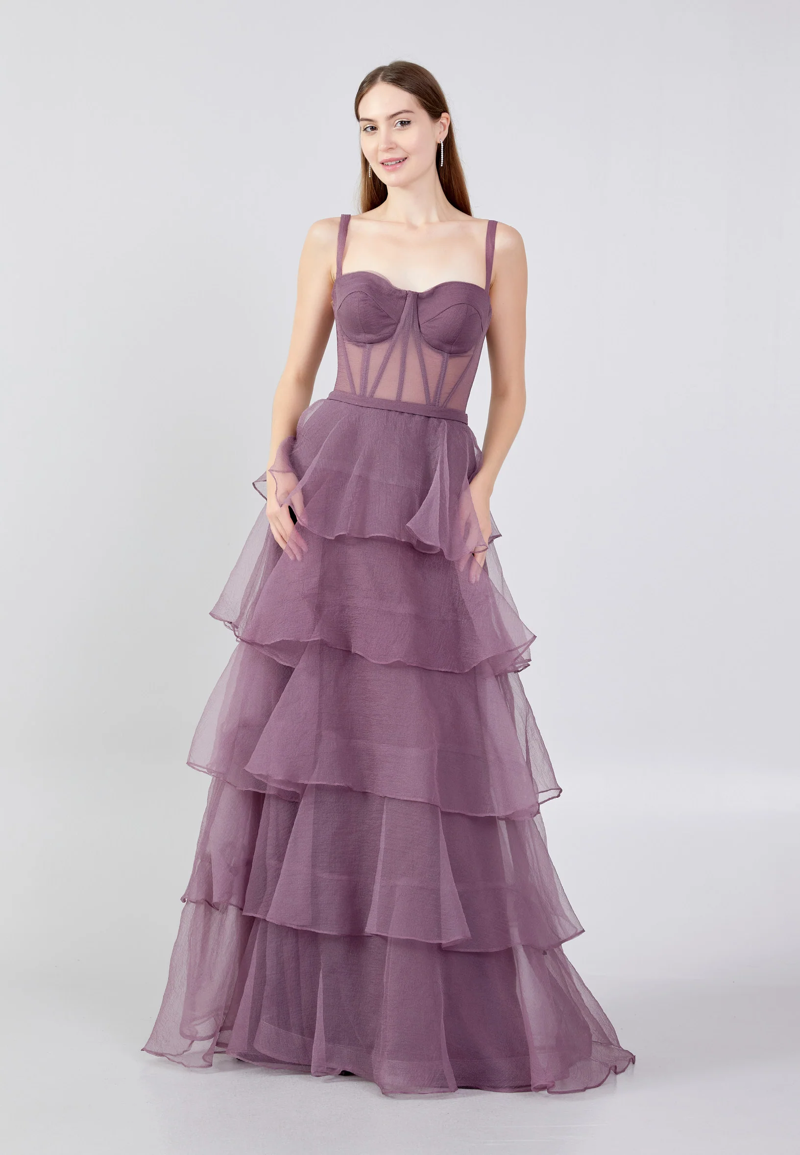 Sleeveless Maxi Tulle A - Line Regular Prom Dress liw1194 - Image 13