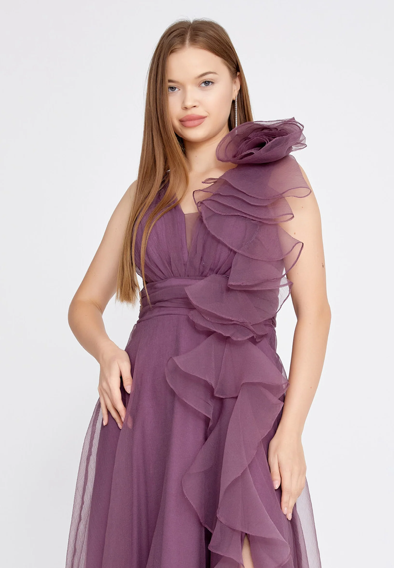 Sleeveless Maxi Tulle A - Line Regular Prom Dress liw1229 - Image 4