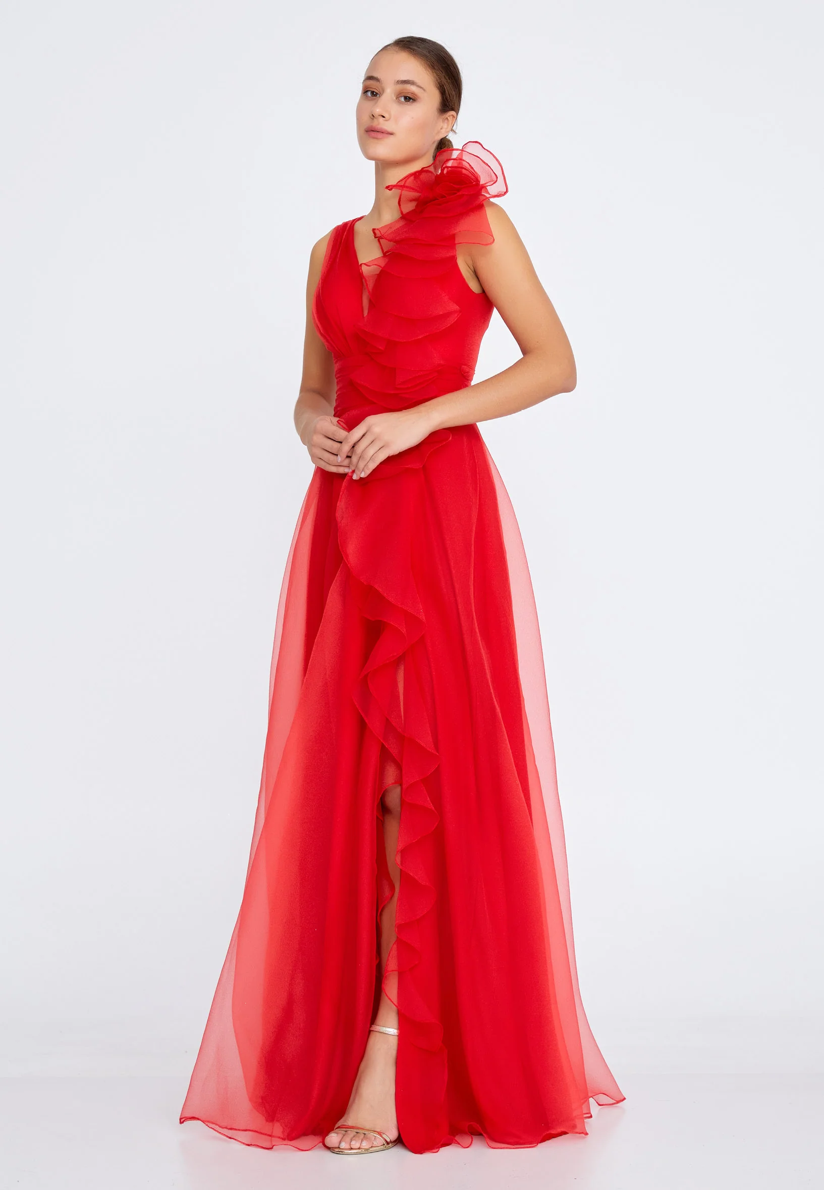 Sleeveless Maxi Tulle A - Line Regular Prom Dress liw1229 - Image 7