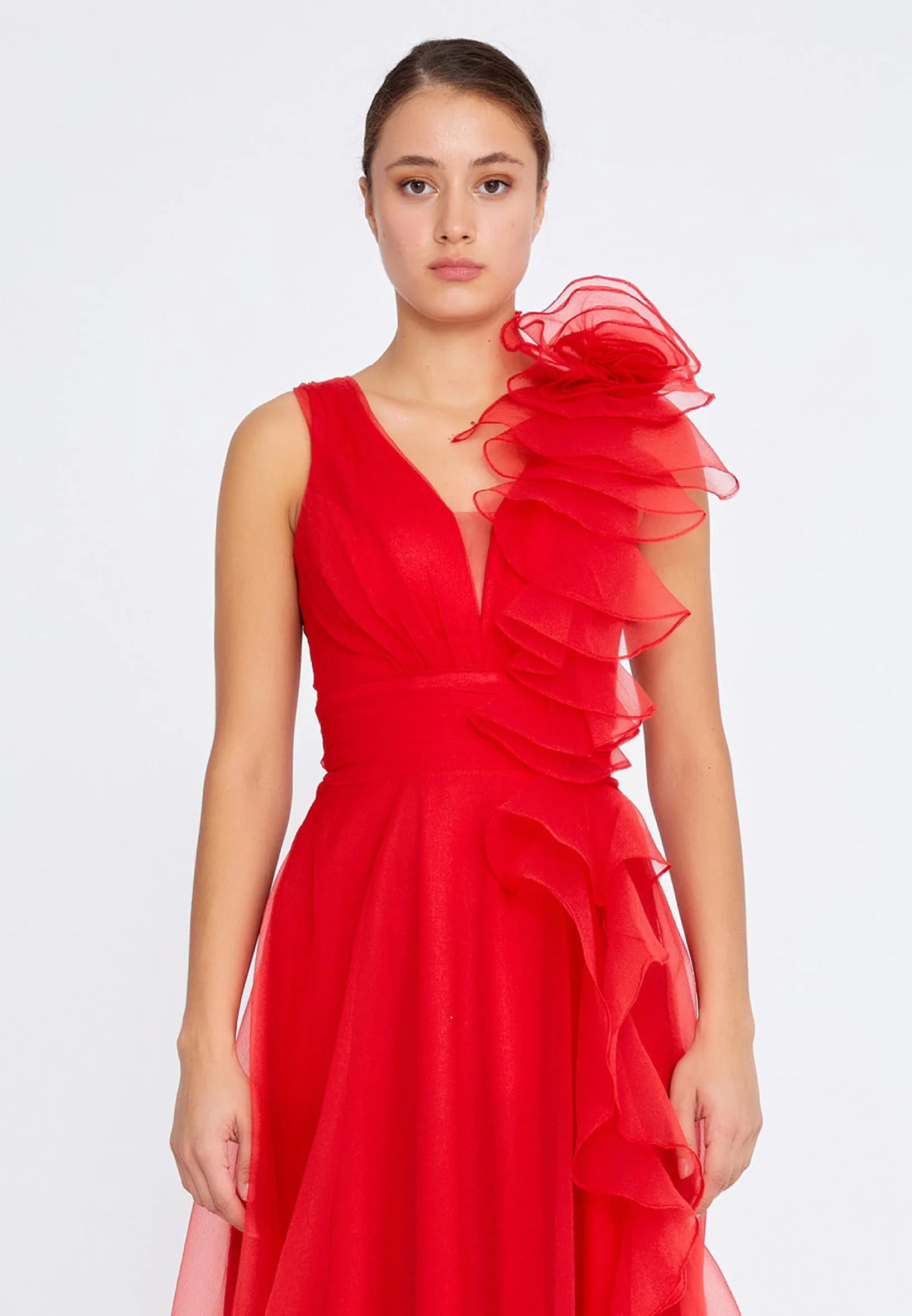 Sleeveless Maxi Tulle A - Line Regular Prom Dress liw1229 - Image 8