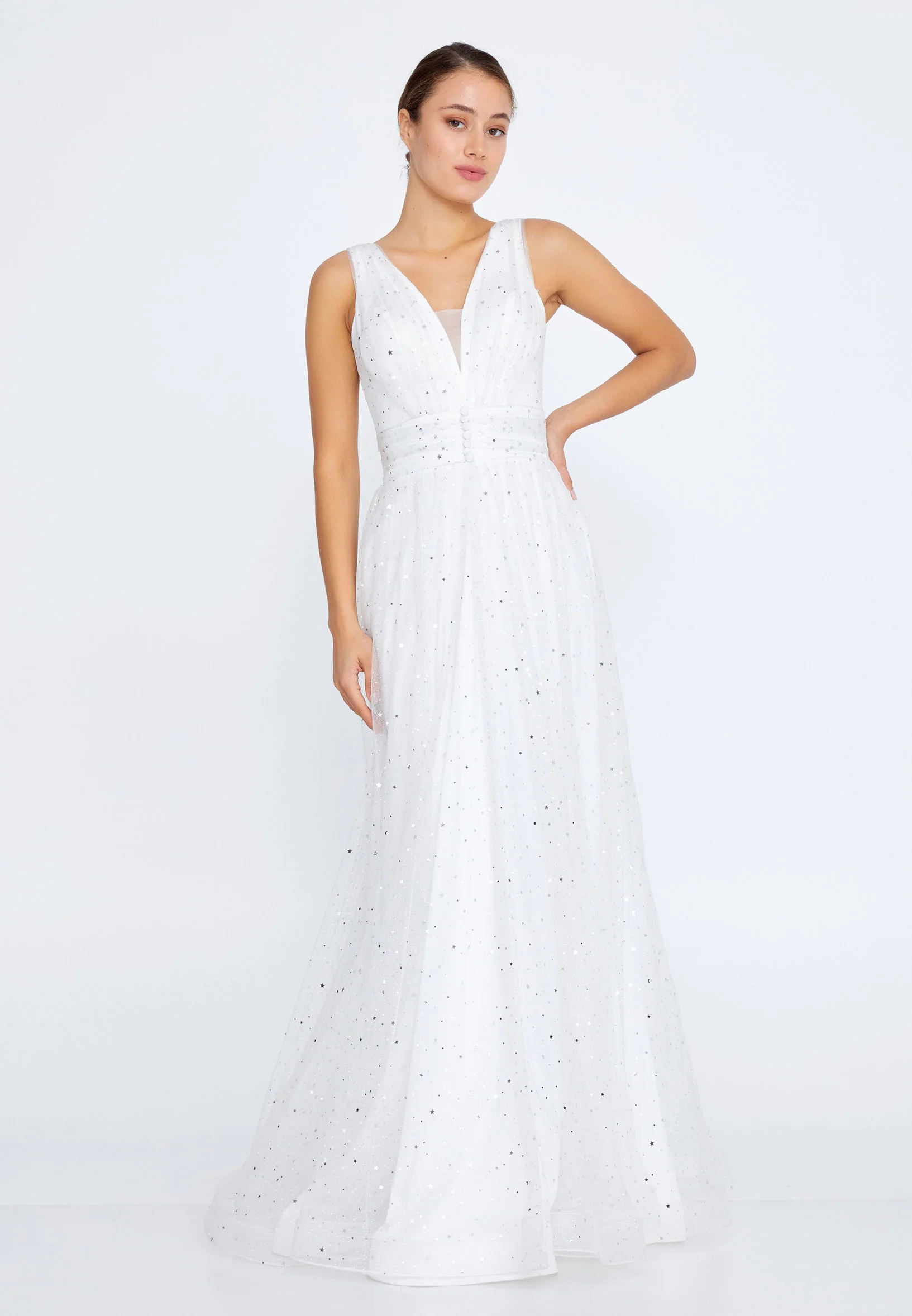 Sleeveless Maxi Tulle A - Line Regular Prom Dress liw1297 - Image 5