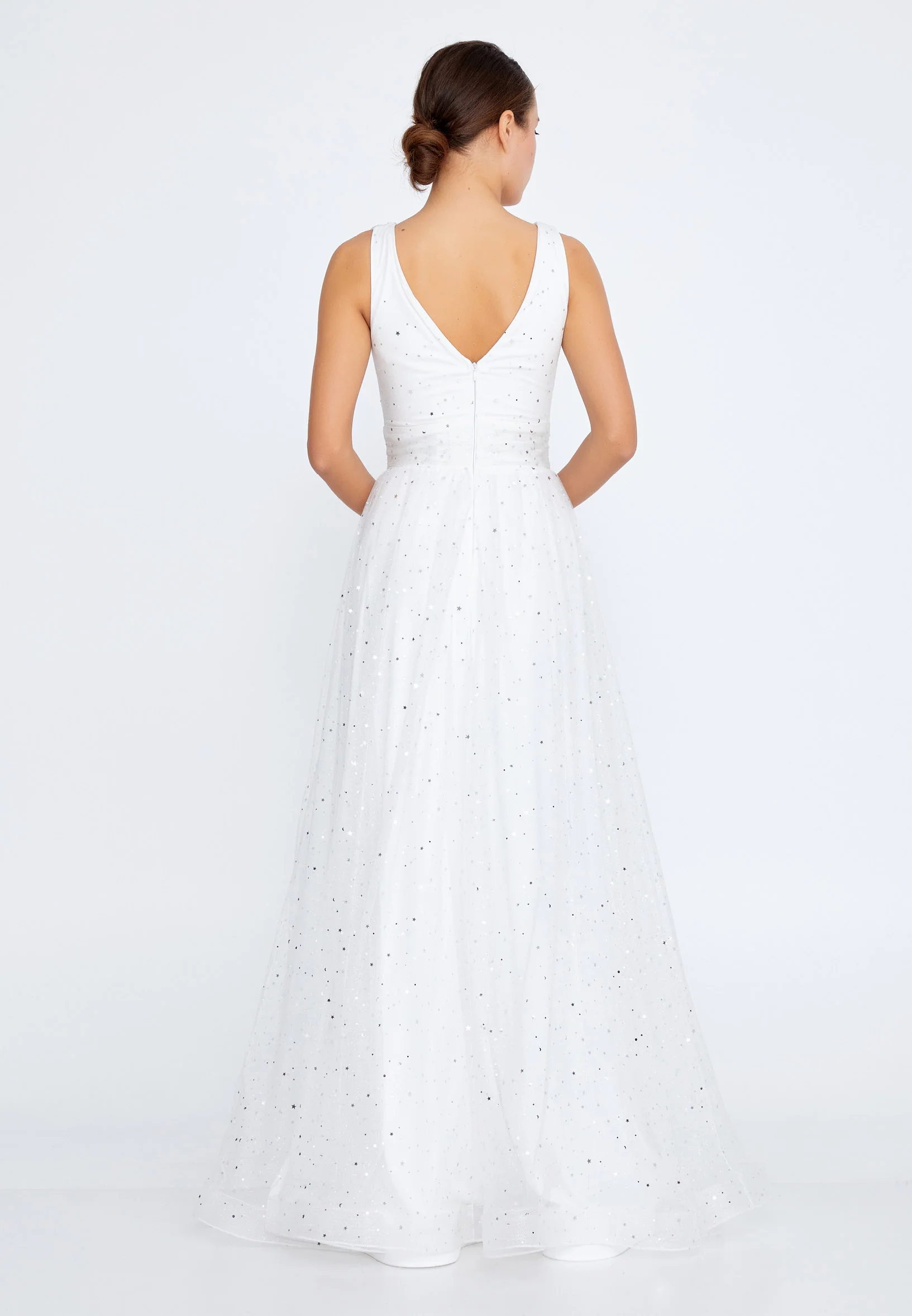 Sleeveless Maxi Tulle A - Line Regular Prom Dress liw1297 - Image 6