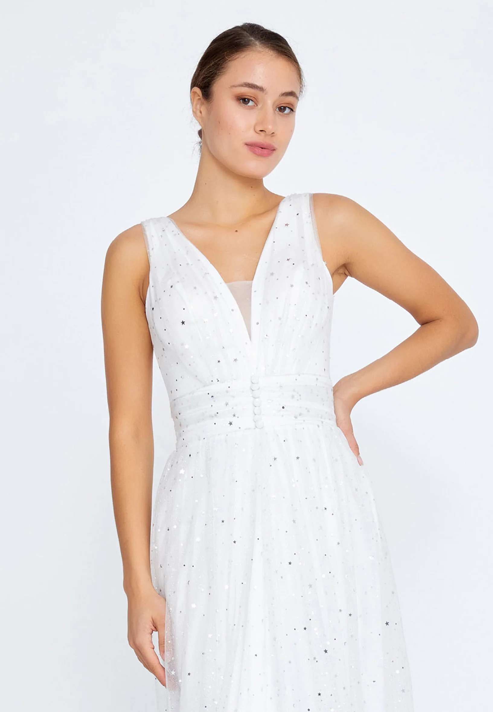 Sleeveless Maxi Tulle A - Line Regular Prom Dress liw1297 - Image 8
