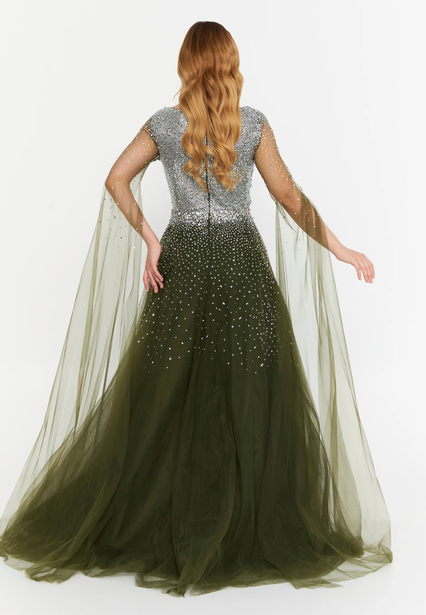 Sleeveless Maxi Tulle A - Line Regular Prom Dress mtc1107 - Image 2