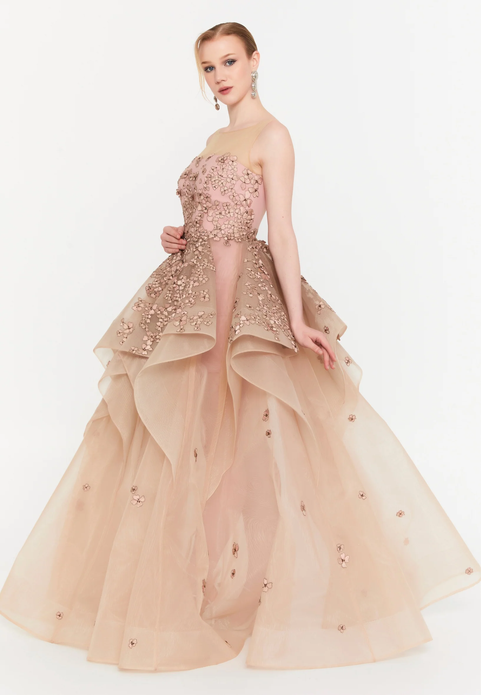 Sleeveless Maxi Tulle A - Line Regular Prom Dress mtc11a - Image 3