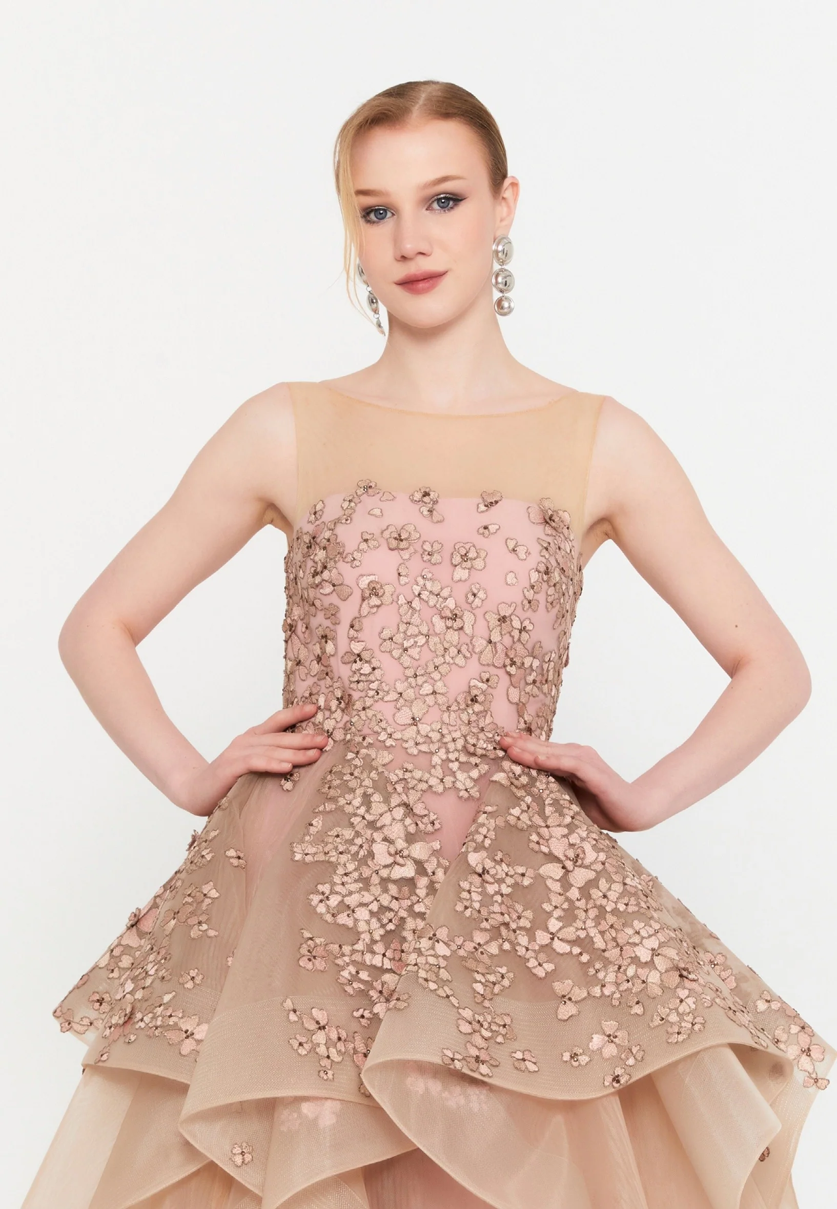 Sleeveless Maxi Tulle A - Line Regular Prom Dress mtc11a - Image 4