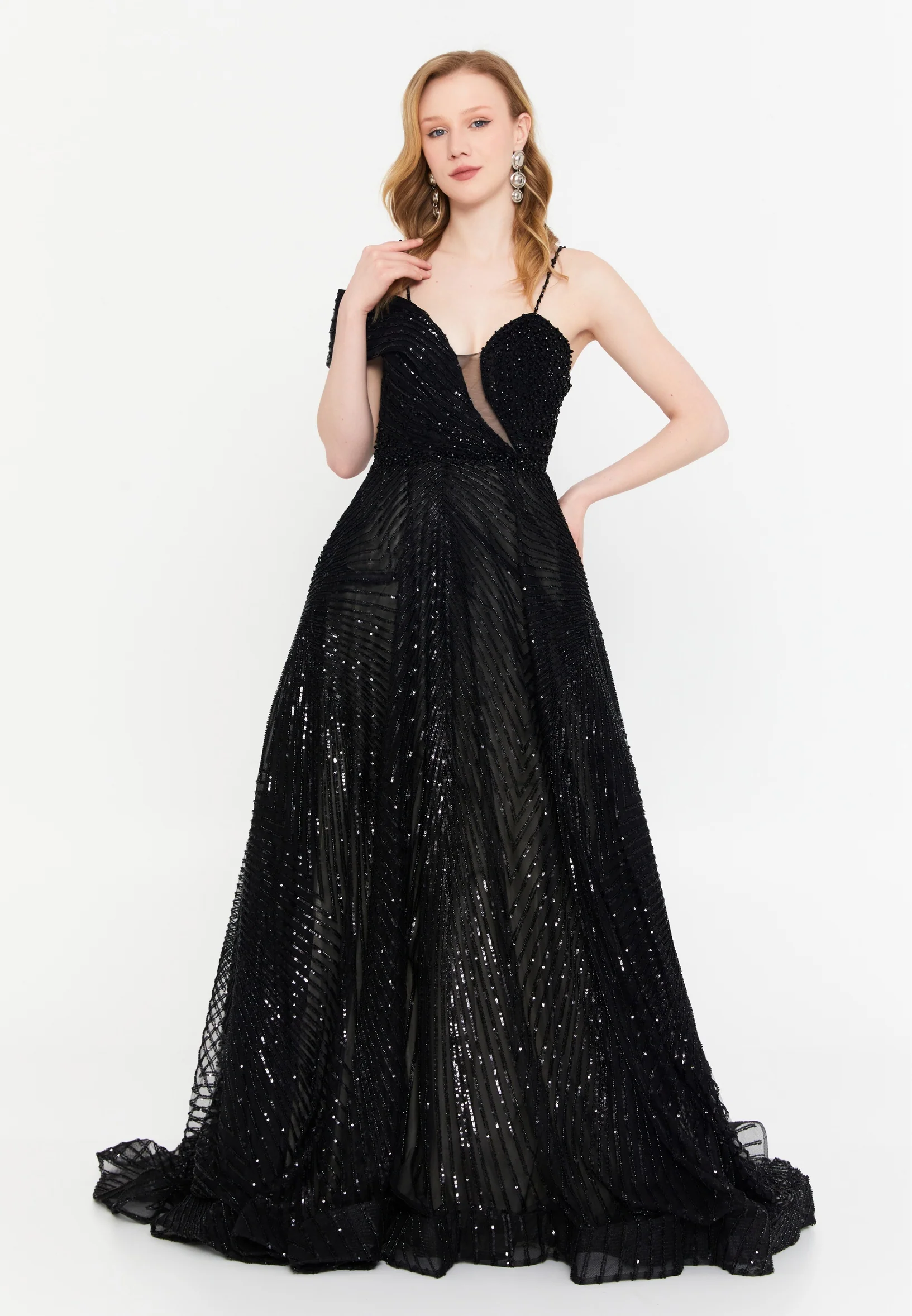 Sleeveless Maxi Tulle A - Line Regular Prom Dress mtc2606