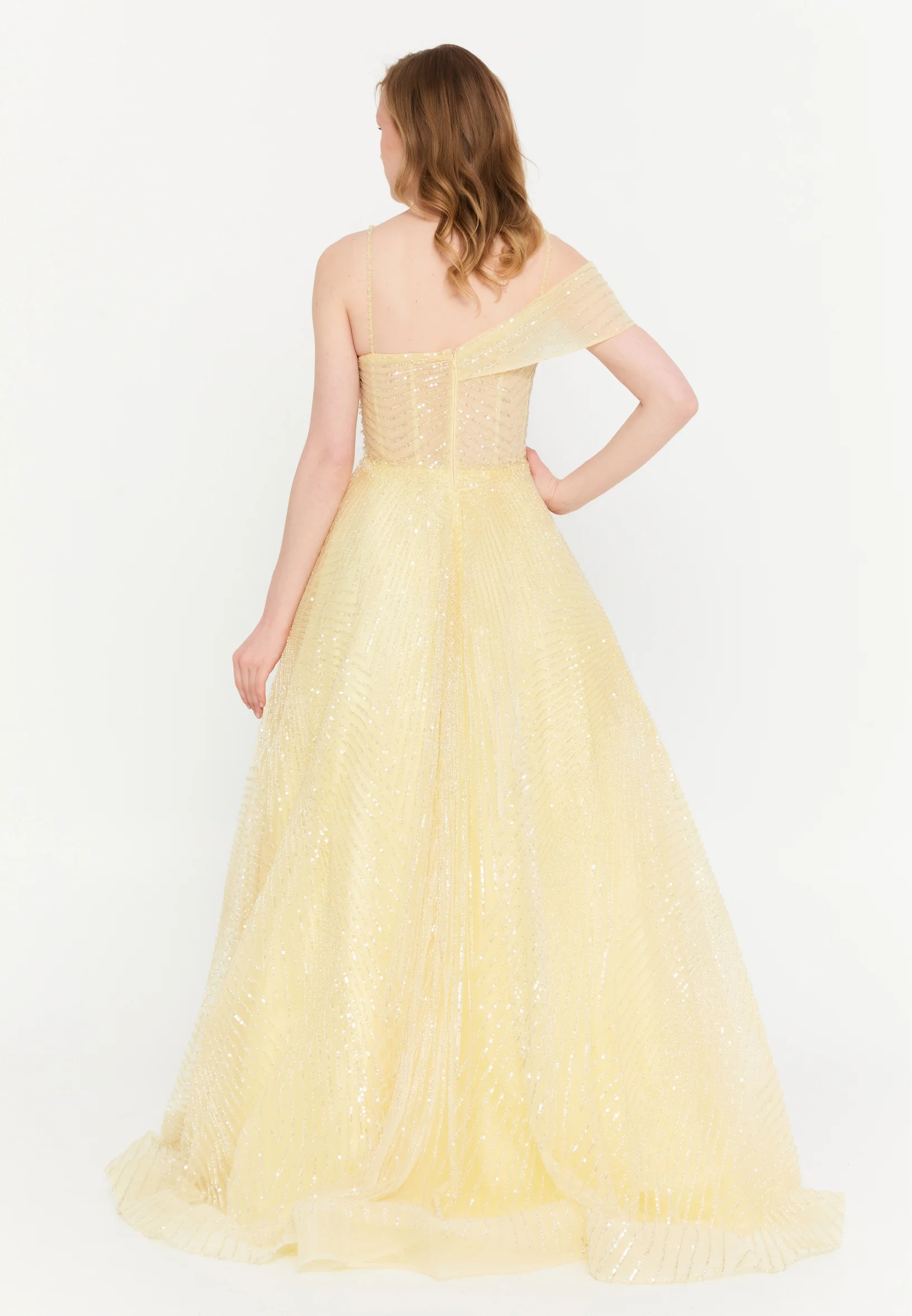 Sleeveless Maxi Tulle A - Line Regular Prom Dress mtc2606 - Image 10