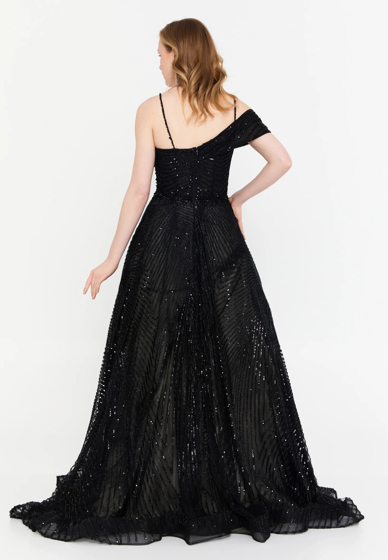 Sleeveless Maxi Tulle A - Line Regular Prom Dress mtc2606 - Image 2