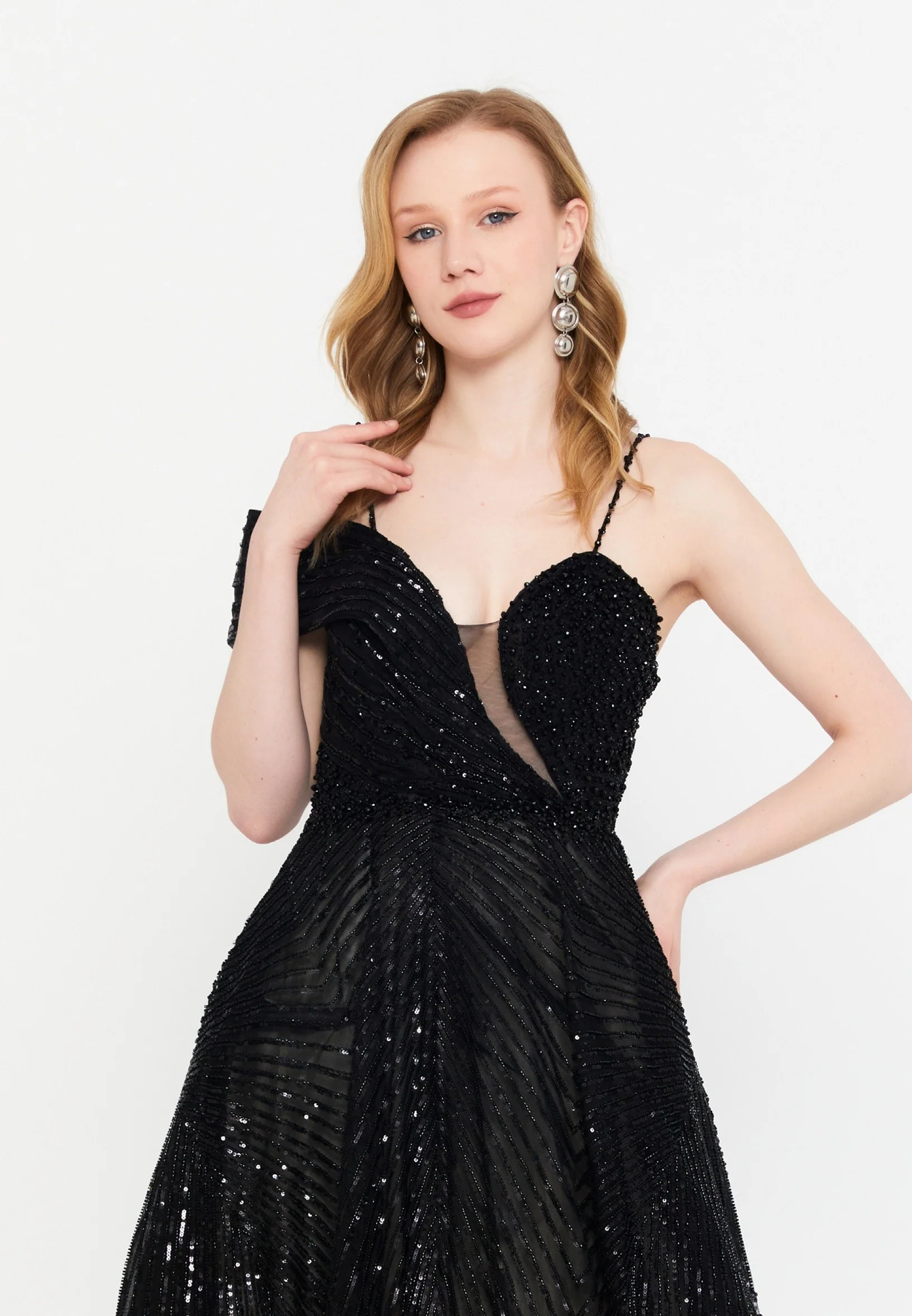 Sleeveless Maxi Tulle A - Line Regular Prom Dress mtc2606 - Image 4