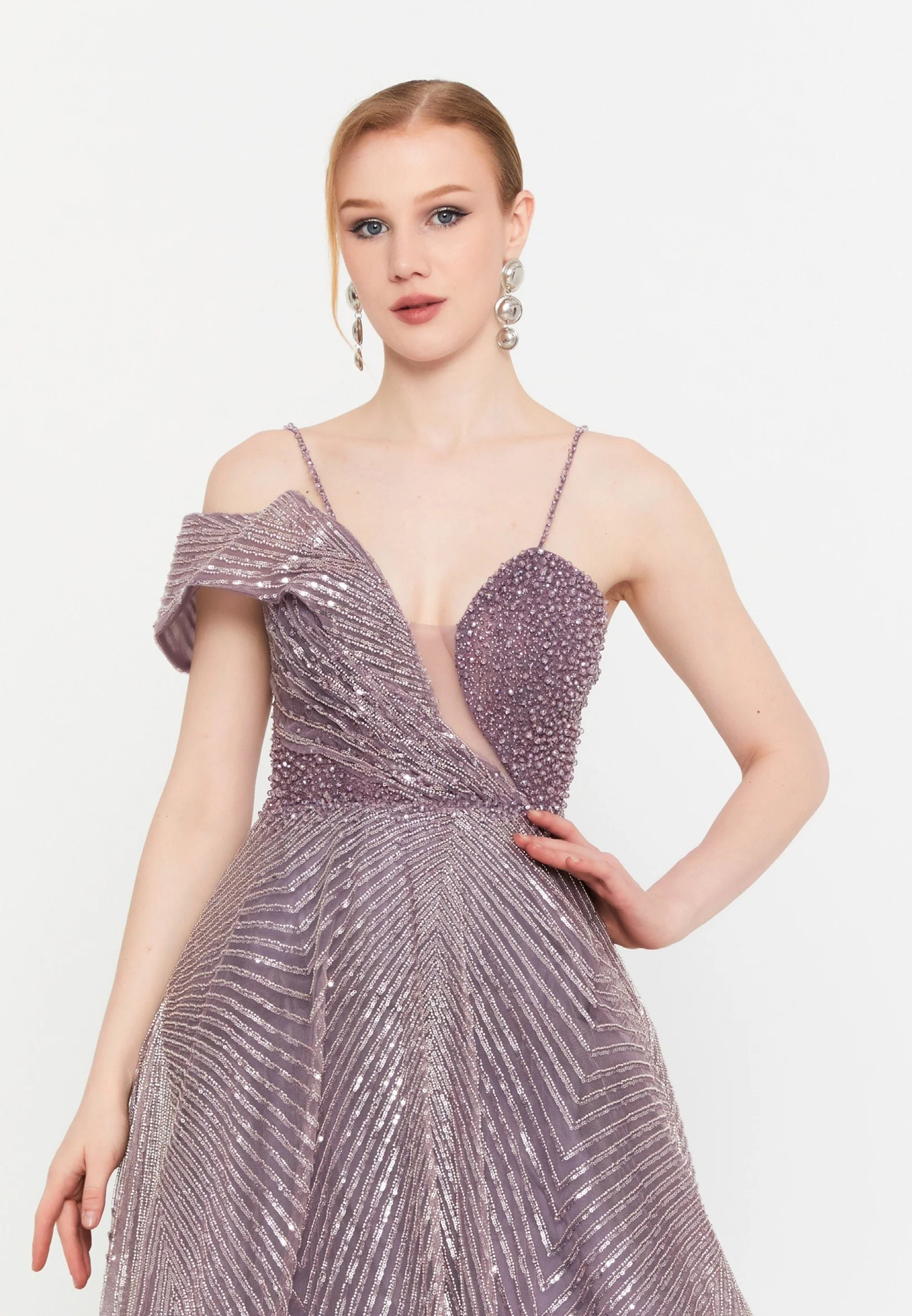 Sleeveless Maxi Tulle A - Line Regular Prom Dress mtc2606 - Image 8