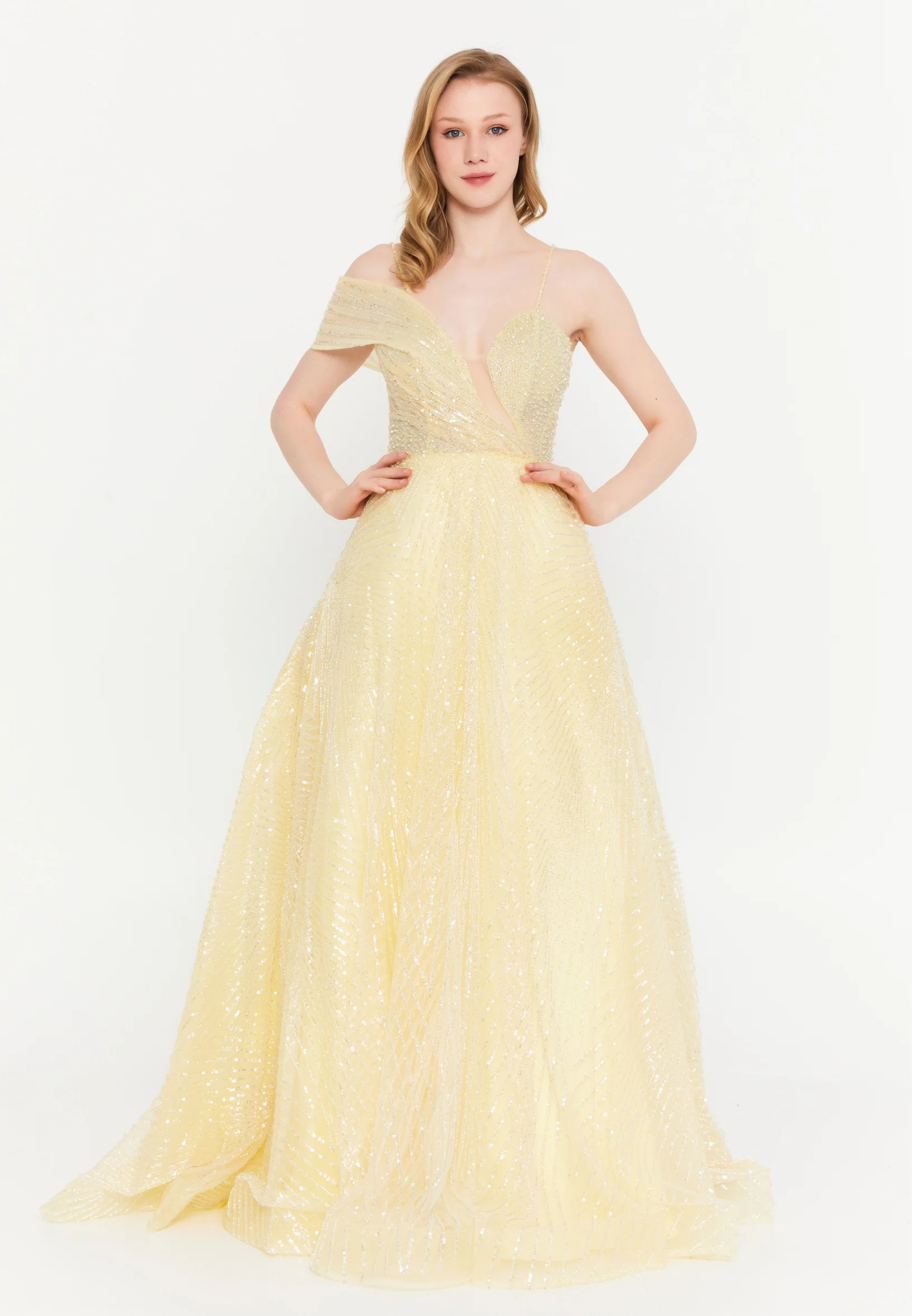 Sleeveless Maxi Tulle A - Line Regular Prom Dress mtc2606 - Image 9
