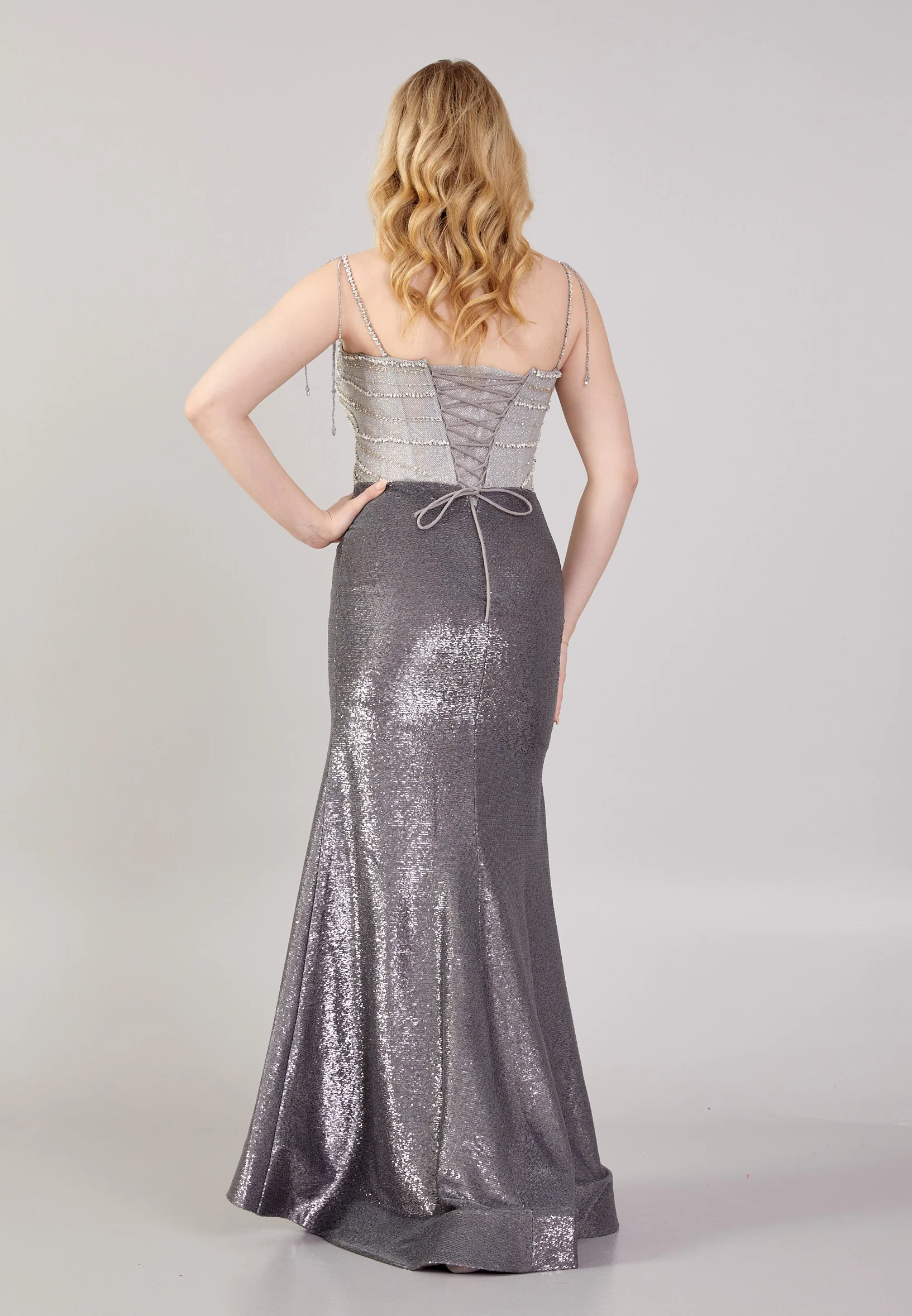 Sleeveless Maxi Tulle A - Line Regular Prom Dress mti04-02 - Image 2