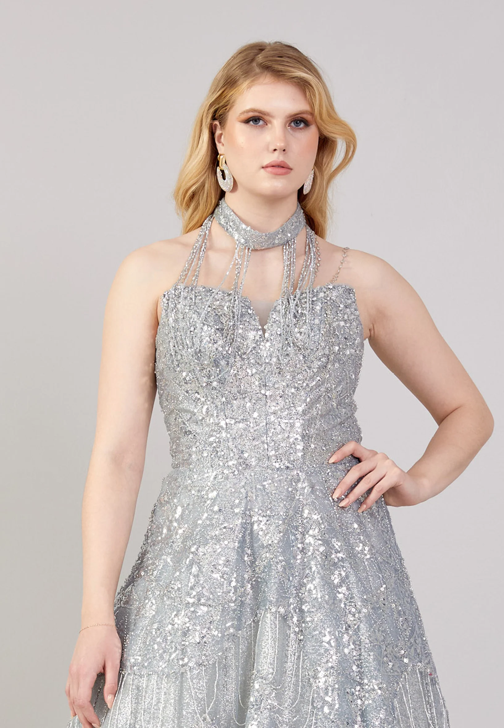 Sleeveless Maxi Tulle A - Line Regular Prom Dress mti04-22 - Image 4