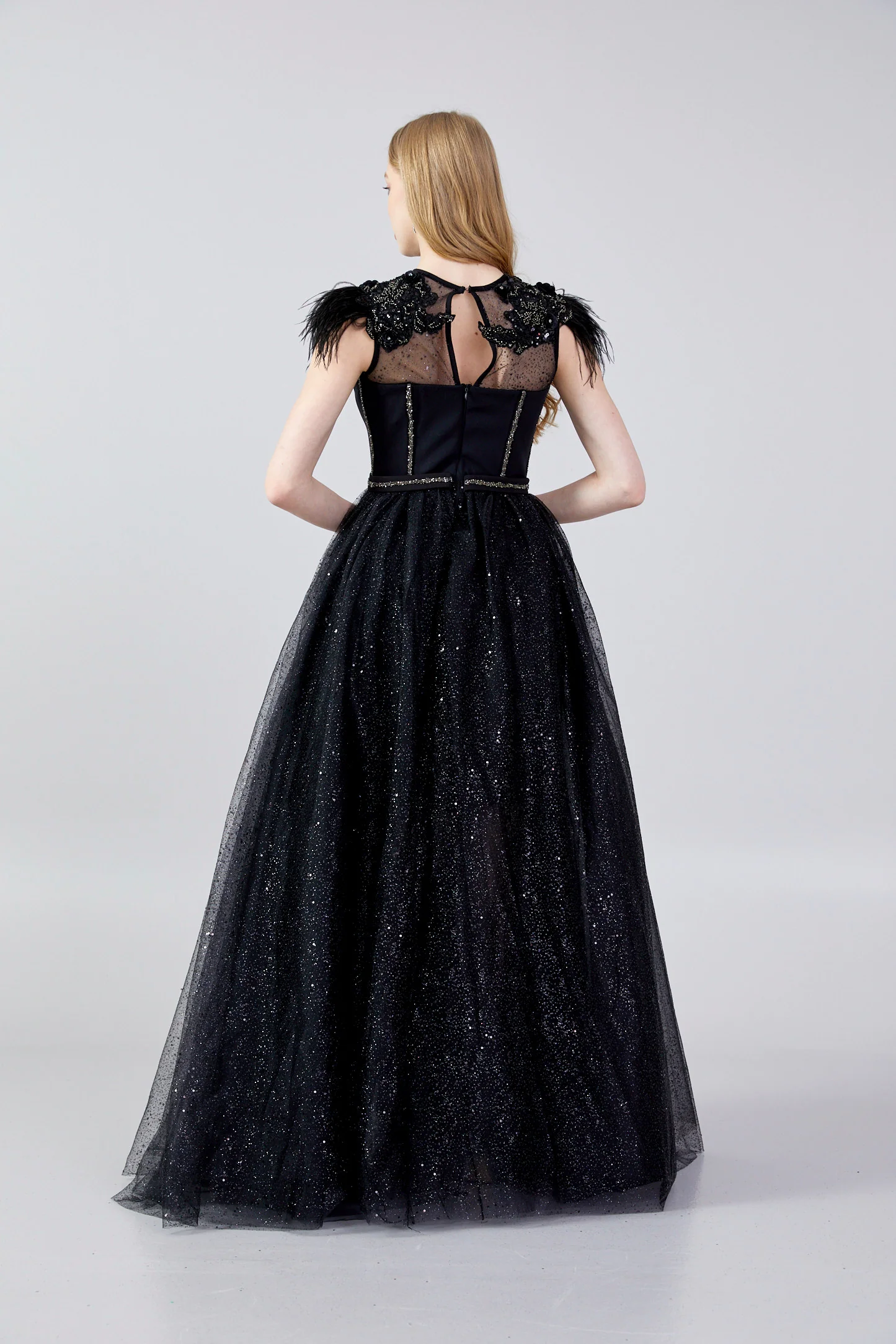 Sleeveless Maxi Tulle A - Line Regular Prom Dress mtn2272 - Image 10