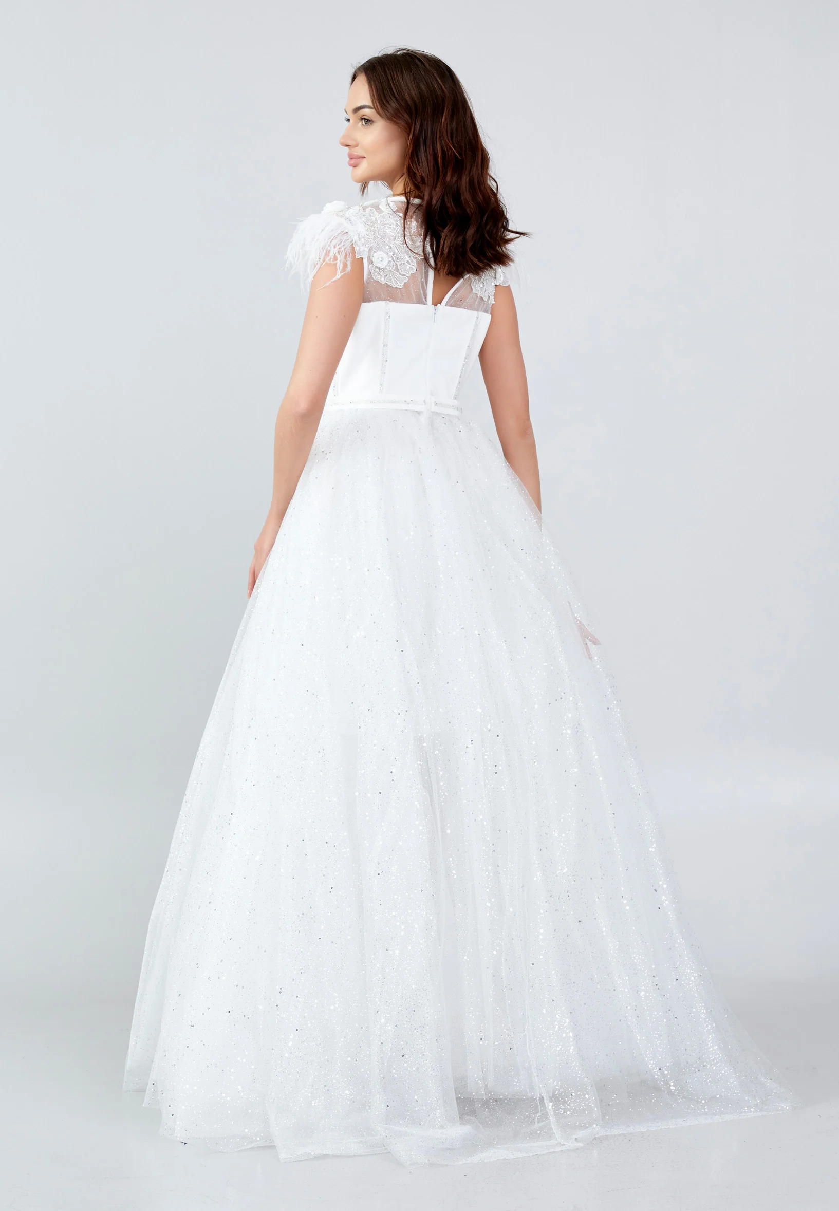 Sleeveless Maxi Tulle A - Line Regular Prom Dress mtn2272 - Image 14