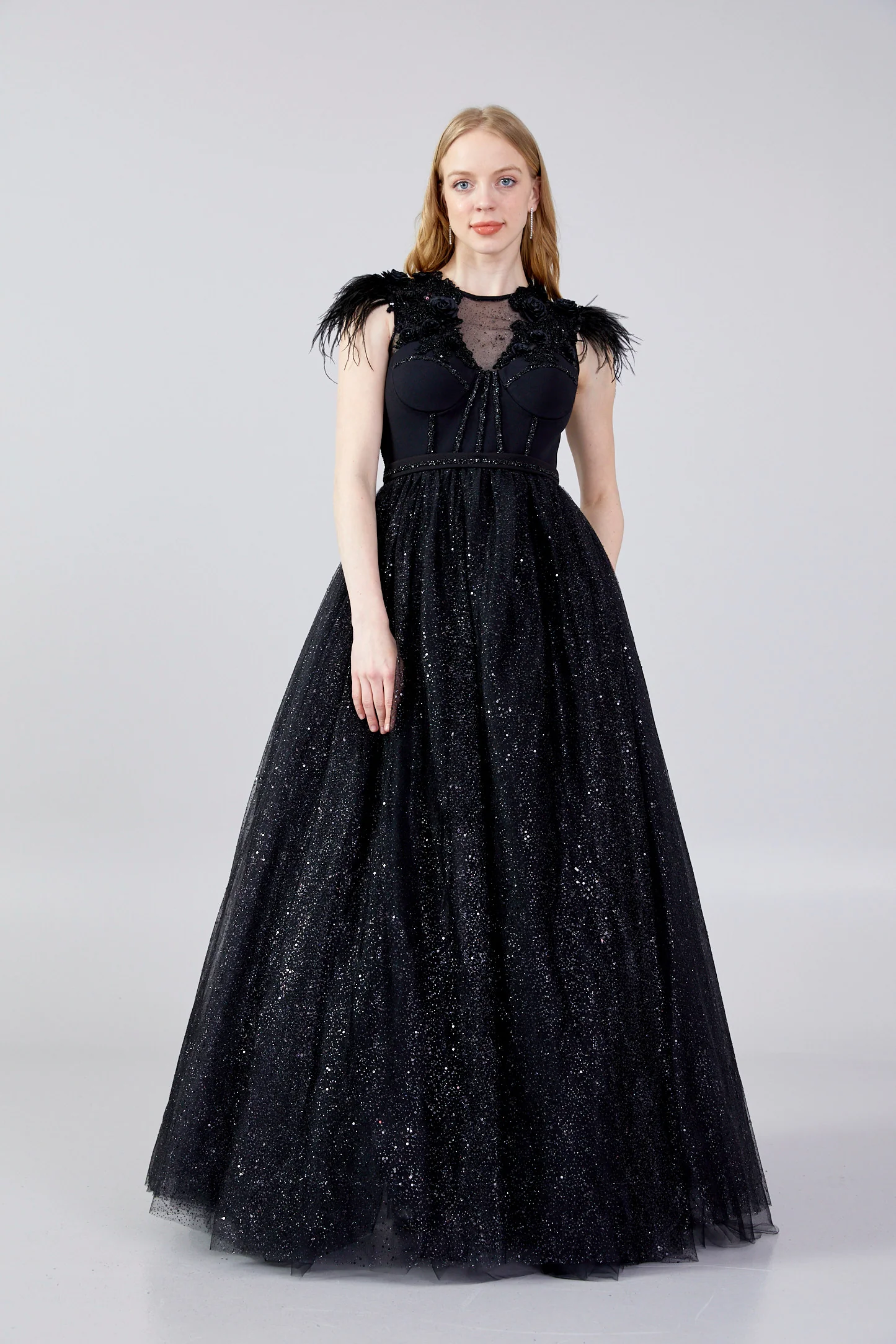 Sleeveless Maxi Tulle A - Line Regular Prom Dress mtn2272 - Image 5