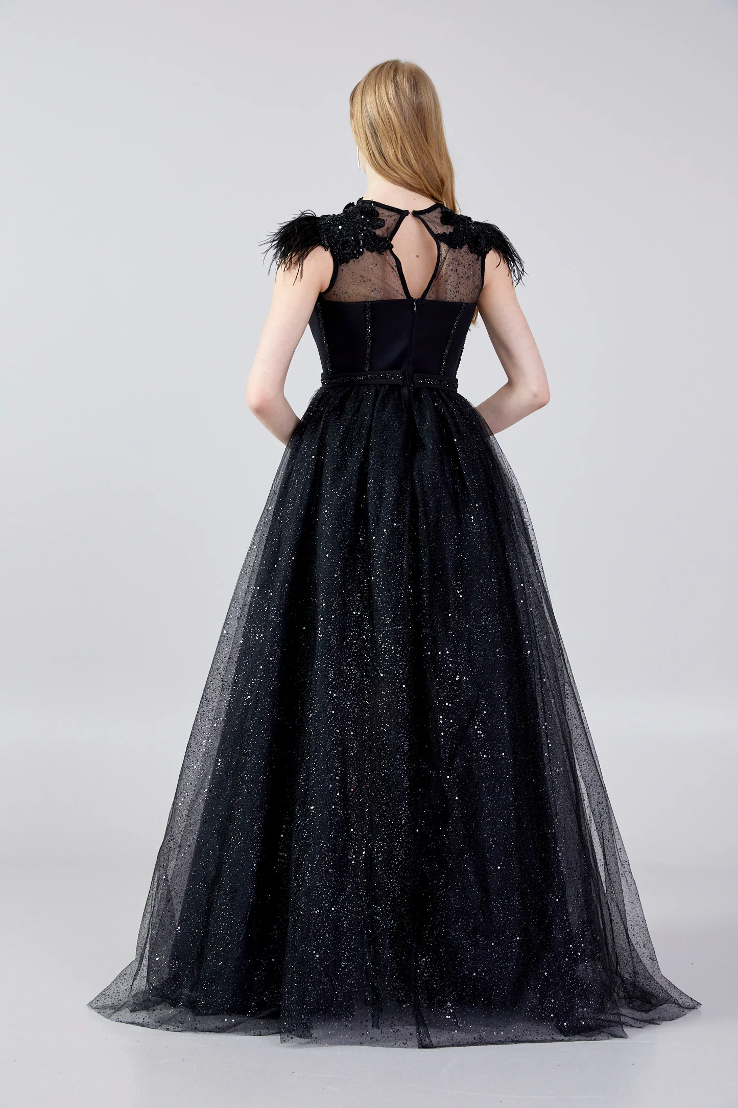 Sleeveless Maxi Tulle A - Line Regular Prom Dress mtn2272 - Image 6