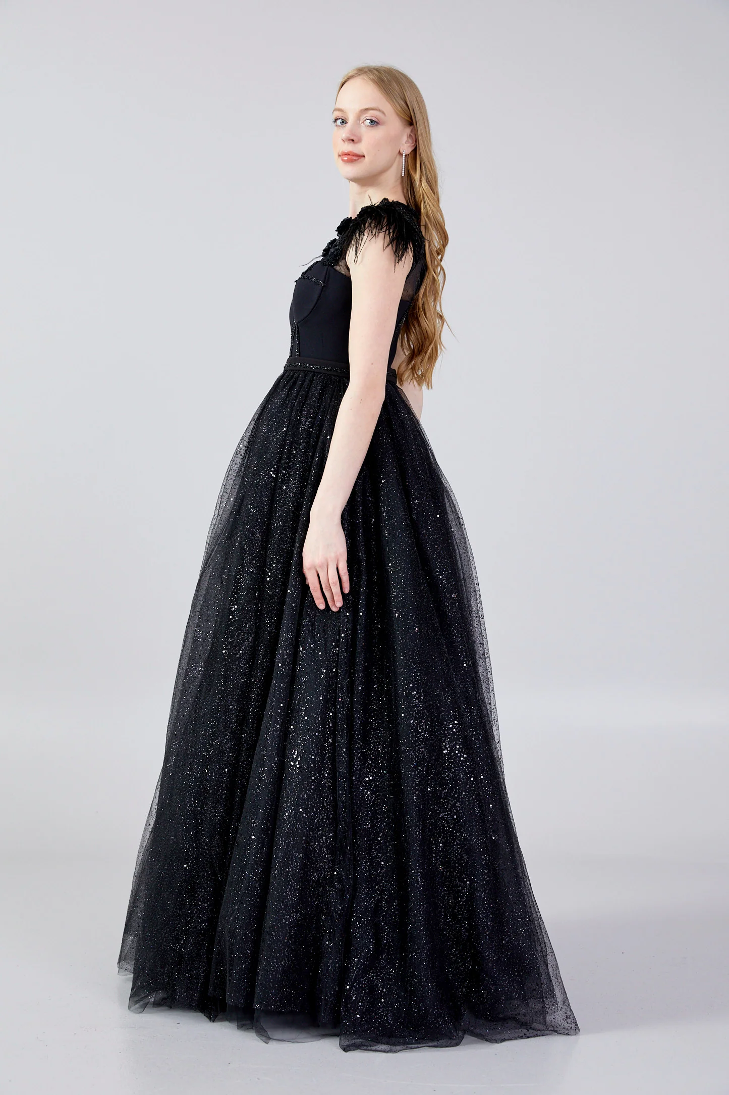 Sleeveless Maxi Tulle A - Line Regular Prom Dress mtn2272 - Image 7