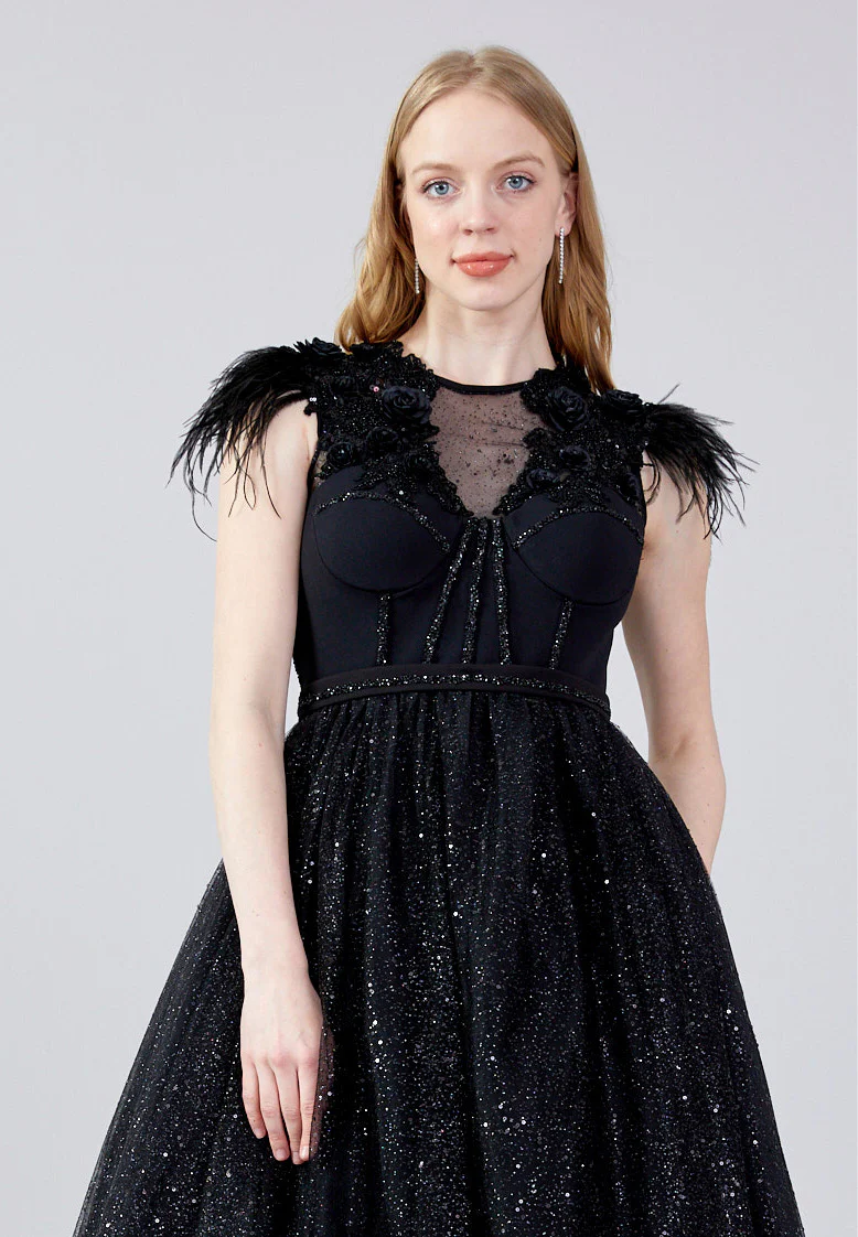 Sleeveless Maxi Tulle A - Line Regular Prom Dress mtn2272 - Image 8
