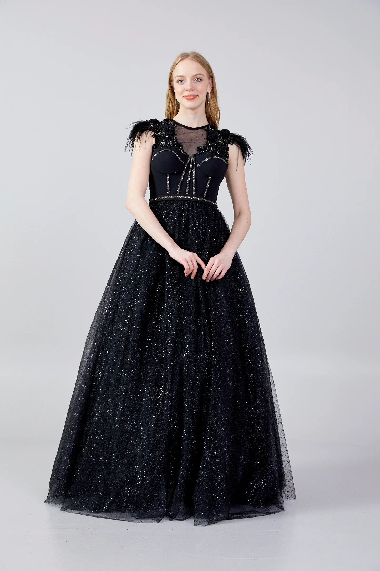 Sleeveless Maxi Tulle A - Line Regular Prom Dress mtn2272 - Image 9