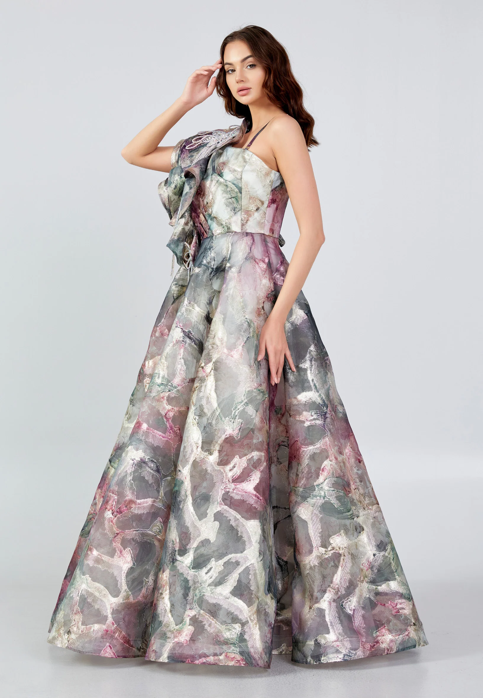 Sleeveless Maxi Tulle A - Line Regular Prom Dress mtn88142 - Image 7