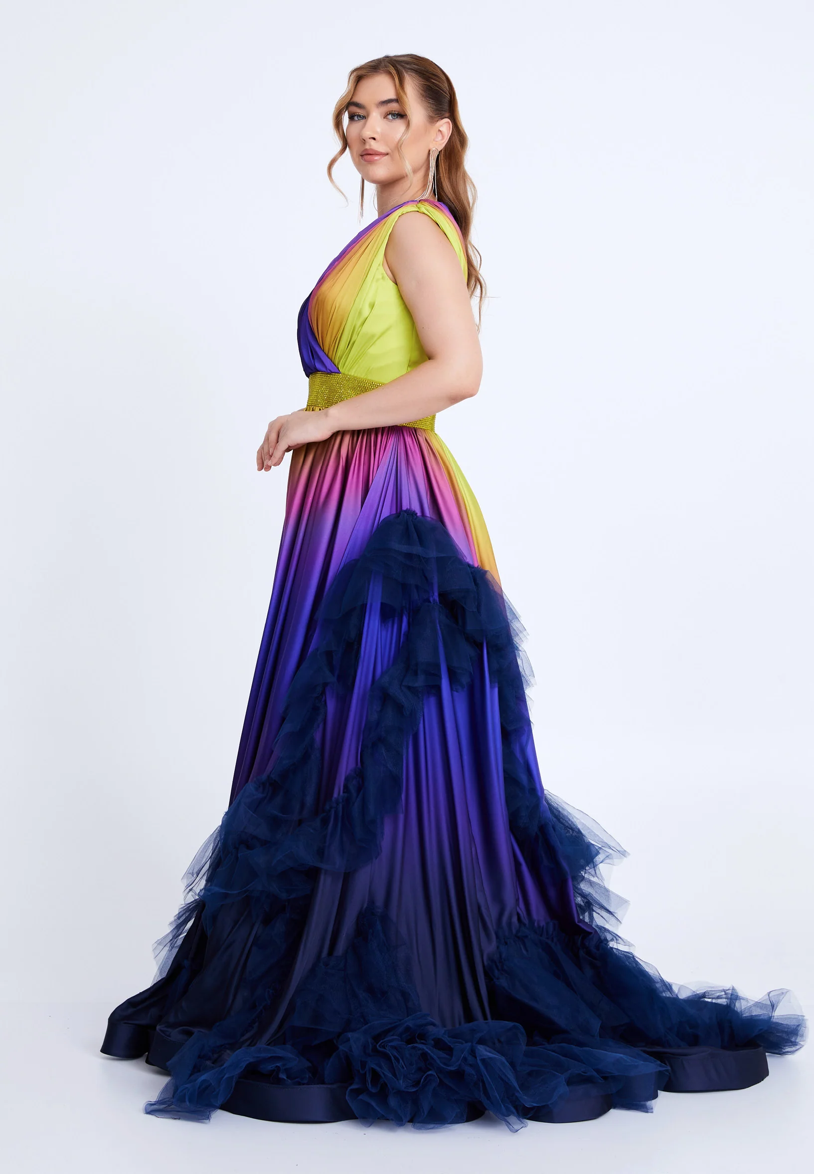 Sleeveless Maxi Tulle A - Line Regular Prom Dress mtn88146 - Image 7