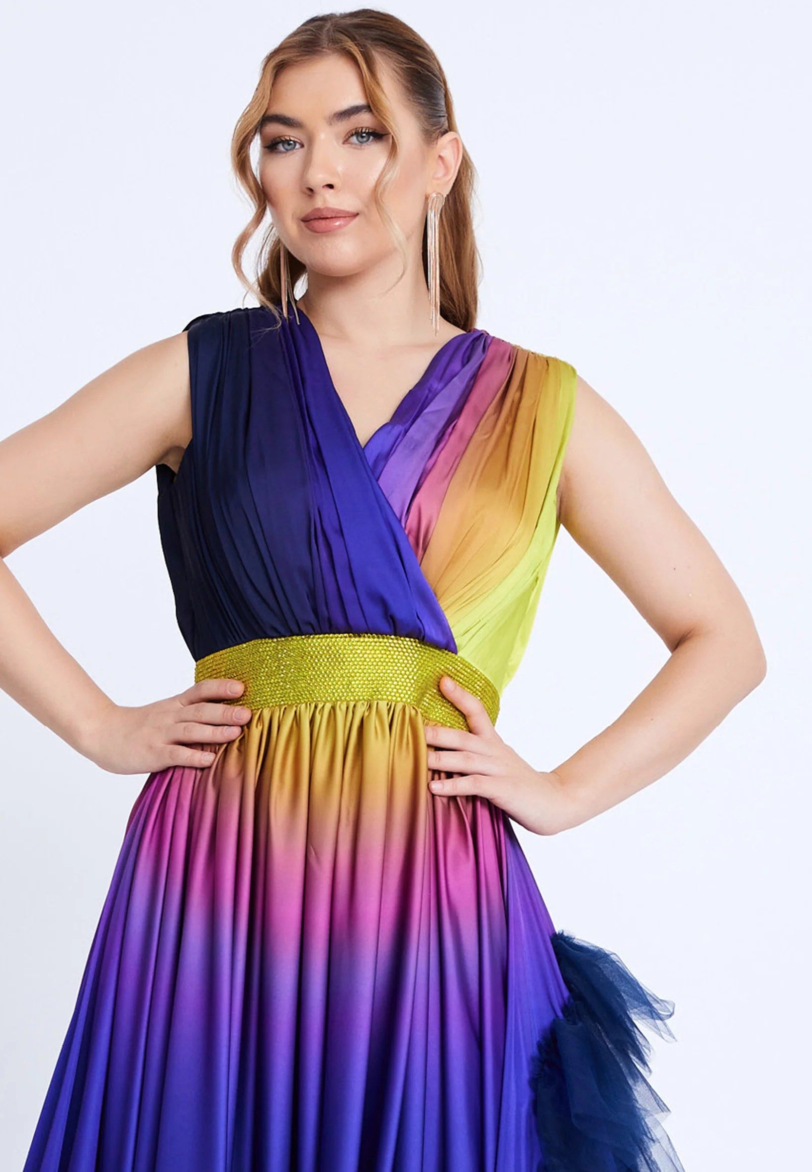 Sleeveless Maxi Tulle A - Line Regular Prom Dress mtn88146 - Image 8