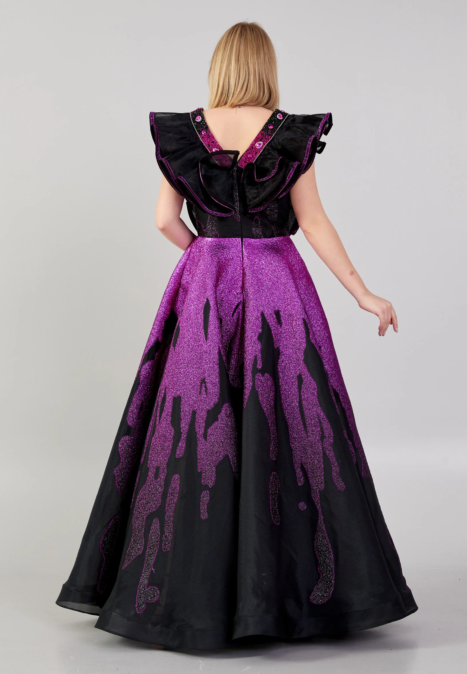 Sleeveless Maxi Tulle A - Line Regular Prom Dress mtn88155 - Image 2