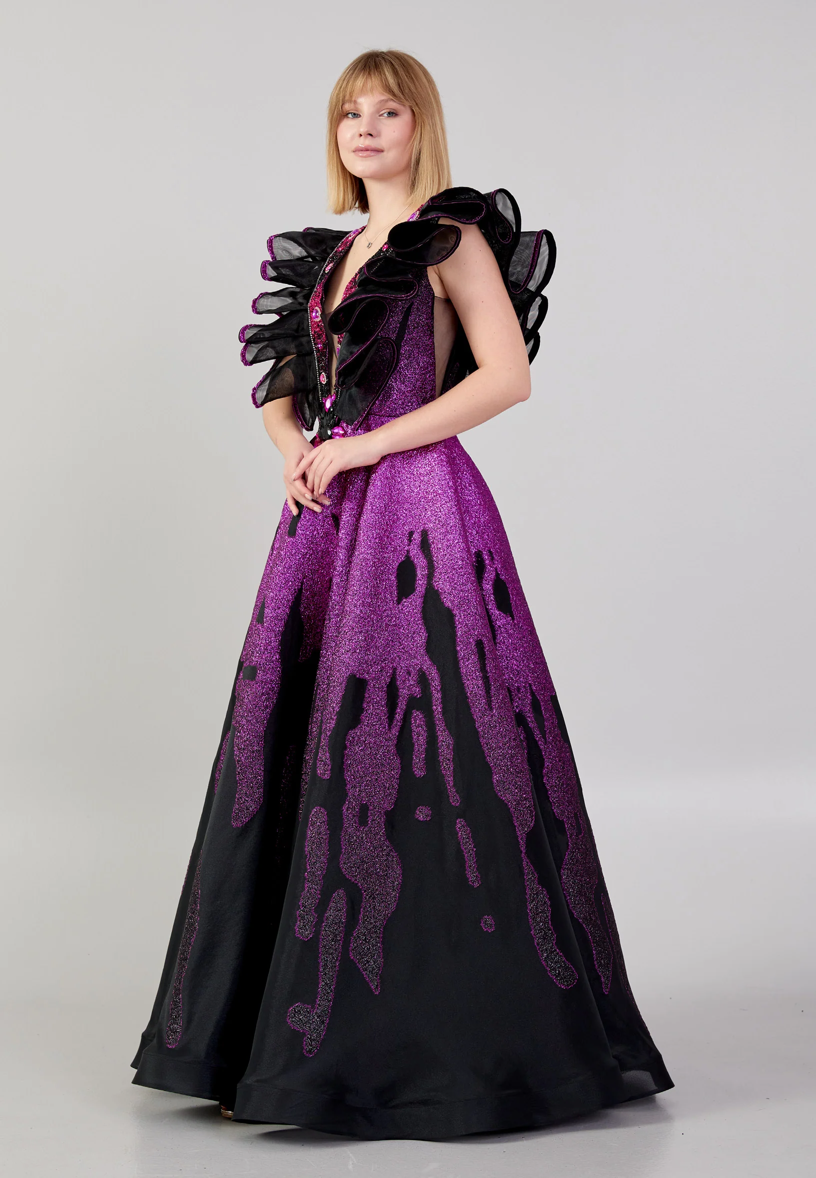Sleeveless Maxi Tulle A - Line Regular Prom Dress mtn88155 - Image 3