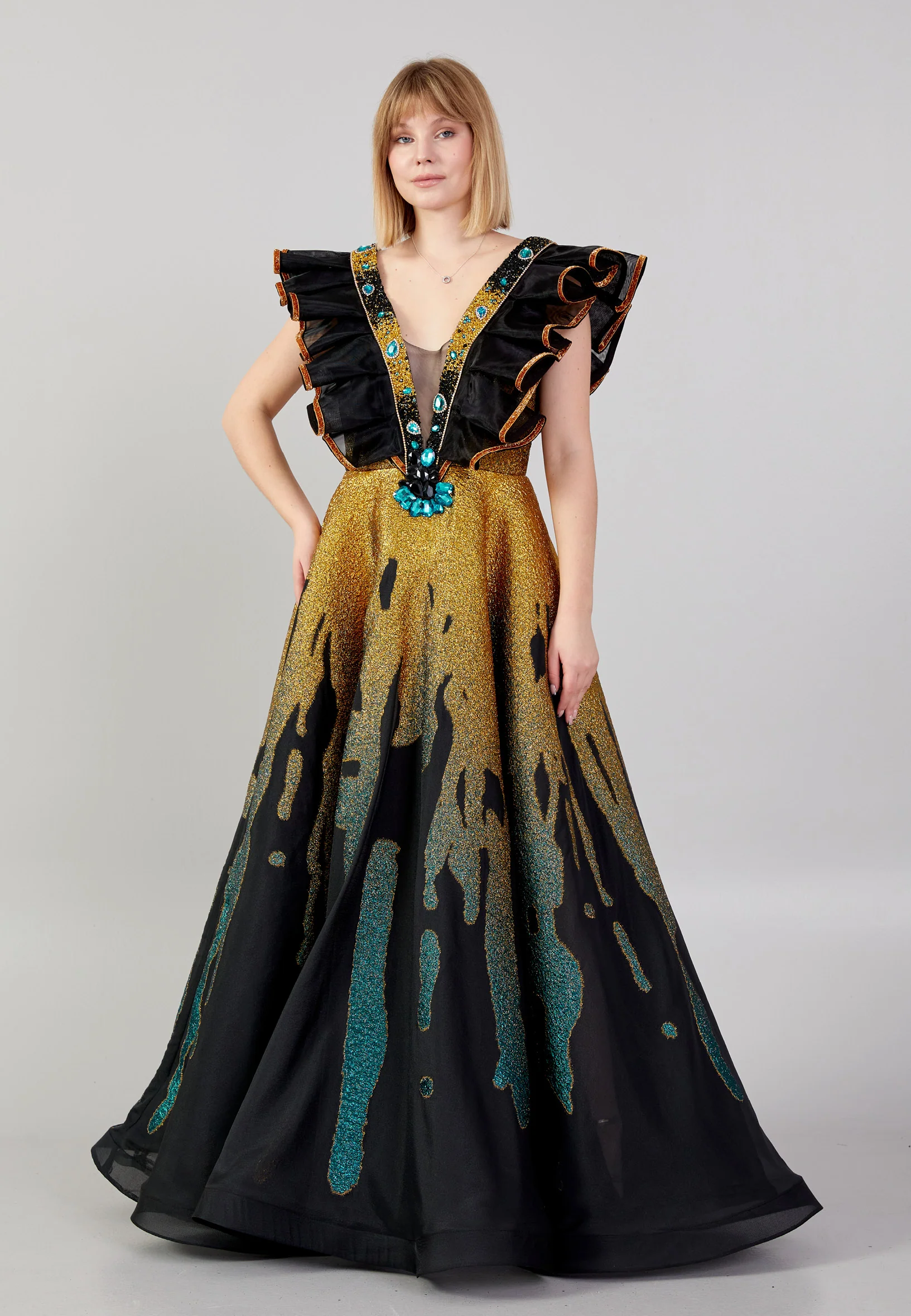 Sleeveless Maxi Tulle A - Line Regular Prom Dress mtn88155 - Image 5