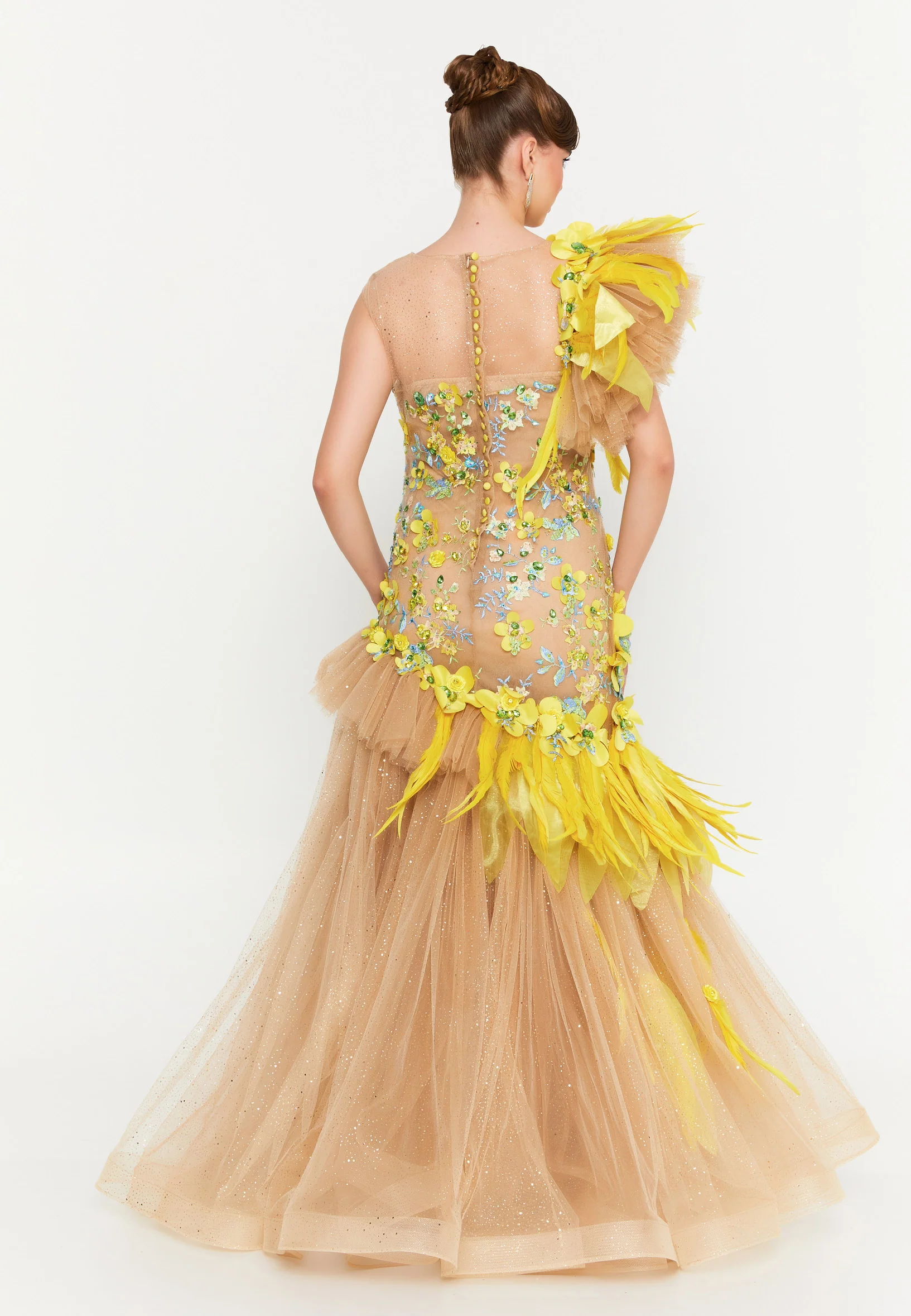 Sleeveless Maxi Tulle A - Line Regular Prom Dress mtn88163 - Image 6