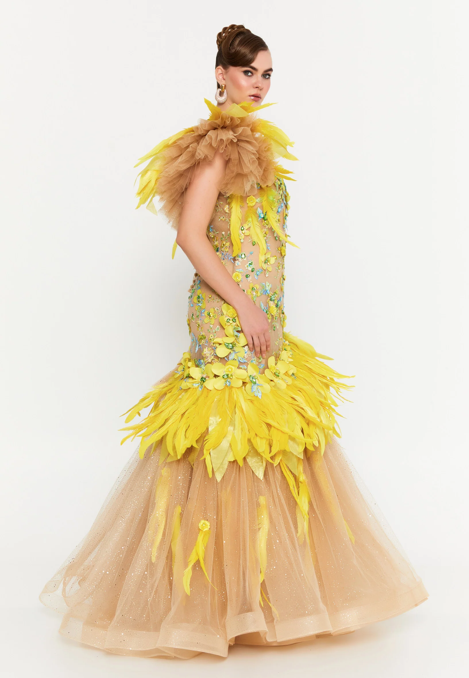 Sleeveless Maxi Tulle A - Line Regular Prom Dress mtn88163 - Image 7