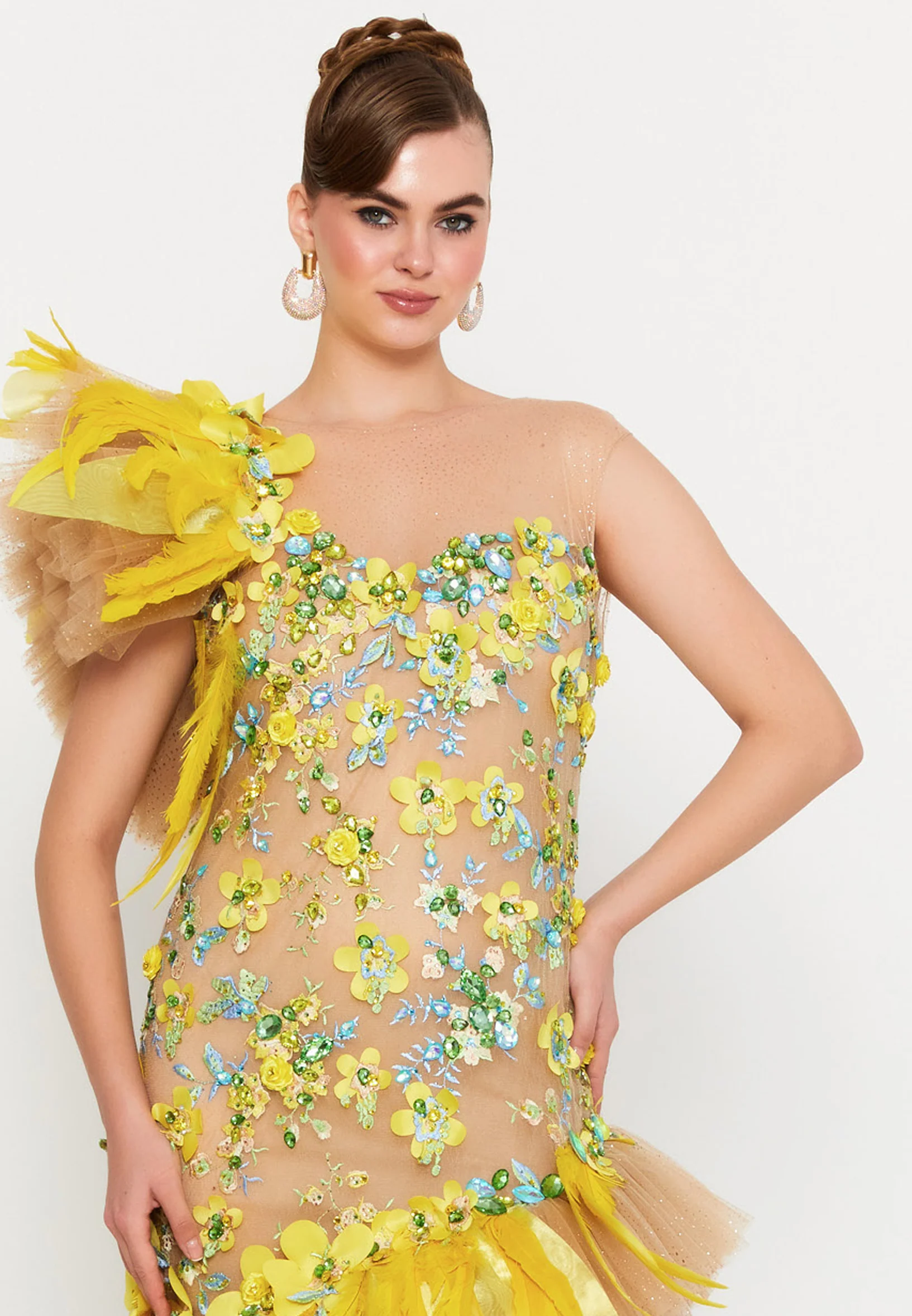Sleeveless Maxi Tulle A - Line Regular Prom Dress mtn88163 - Image 8