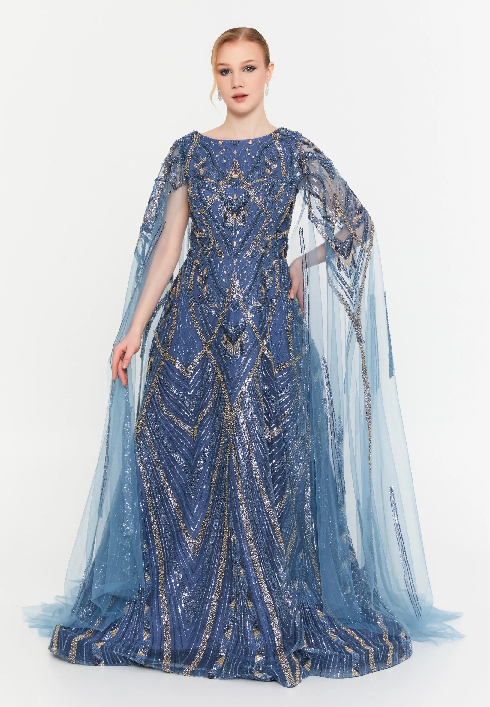 Sleeveless Maxi Tulle A - Line Regular Prom Dress mtr88228 - Image 12