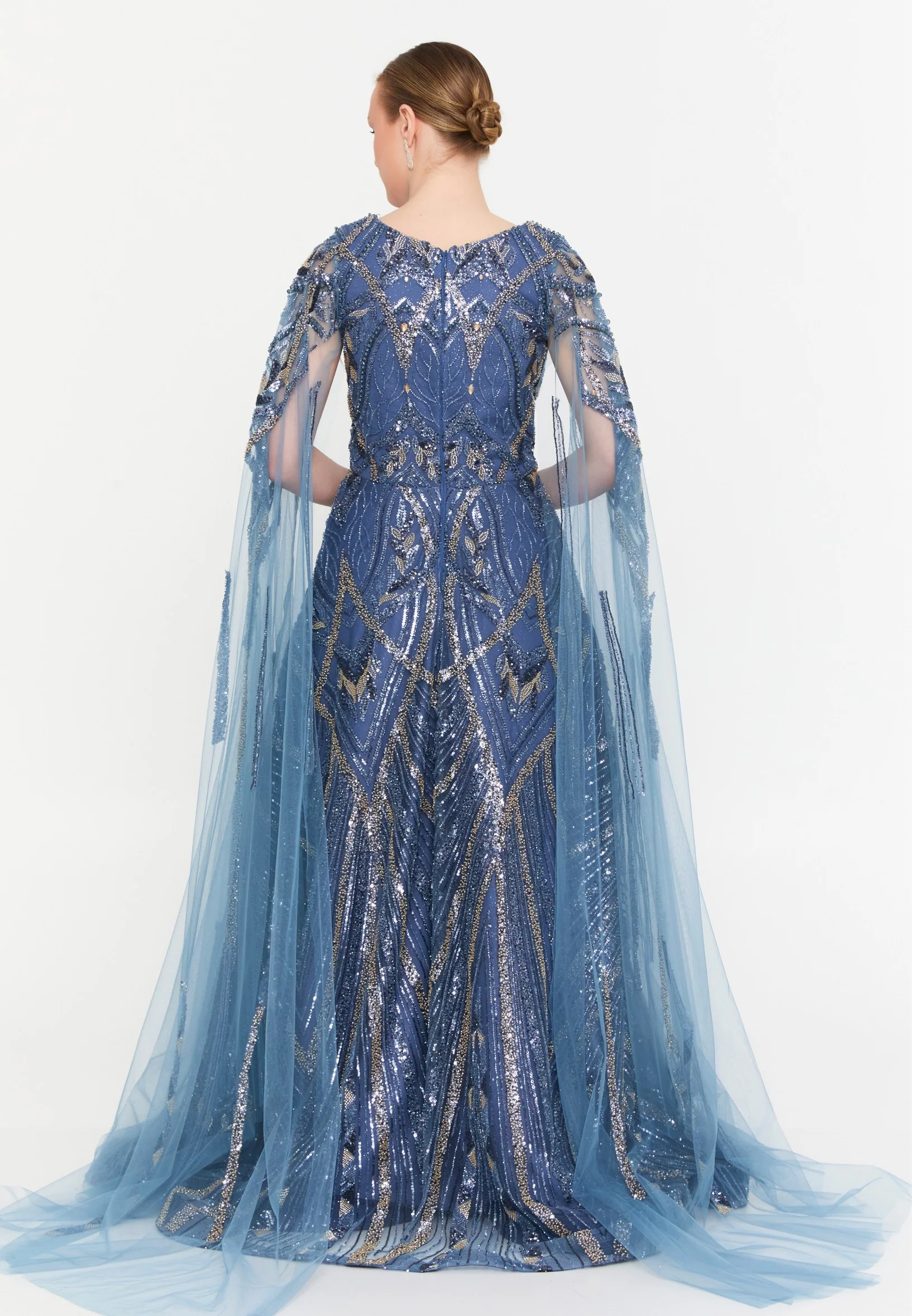 Sleeveless Maxi Tulle A - Line Regular Prom Dress mtr88228 - Image 13